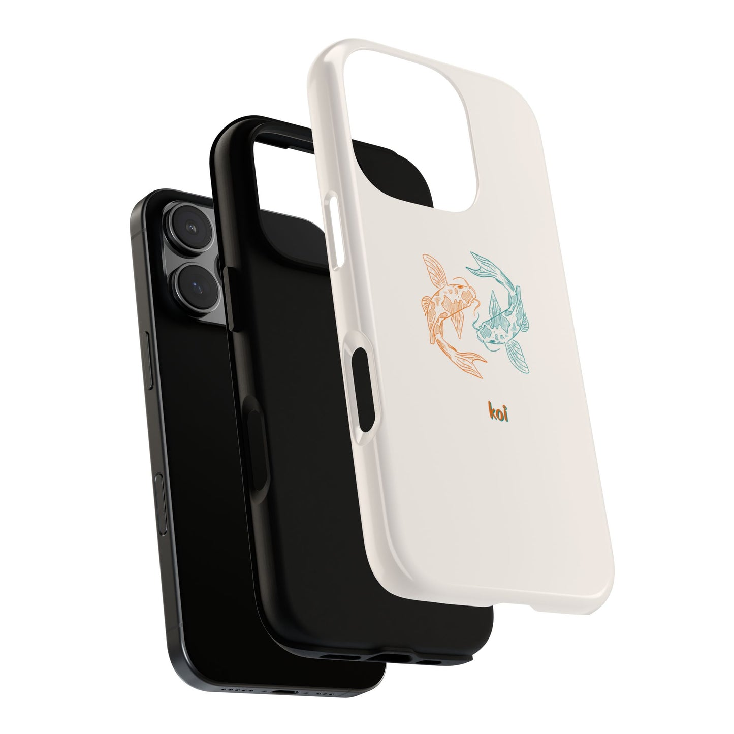 Koi Fish Tough Phone Case - Stylish & Durable Design for Aqua Lovers