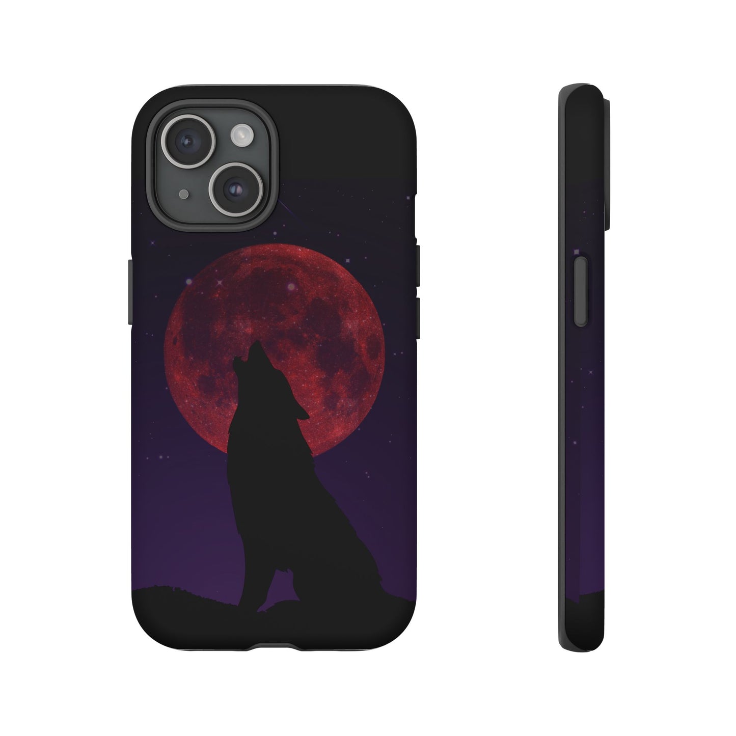 Wolf Howling at Blood Moon Phone Case - Tough & Stylish Protector