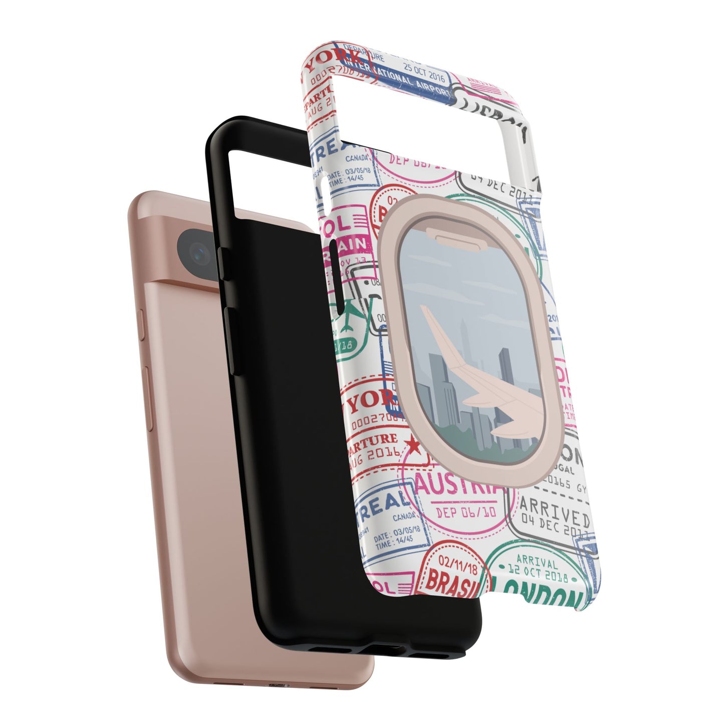 Travel-Themed Phone Case with Airplane Design