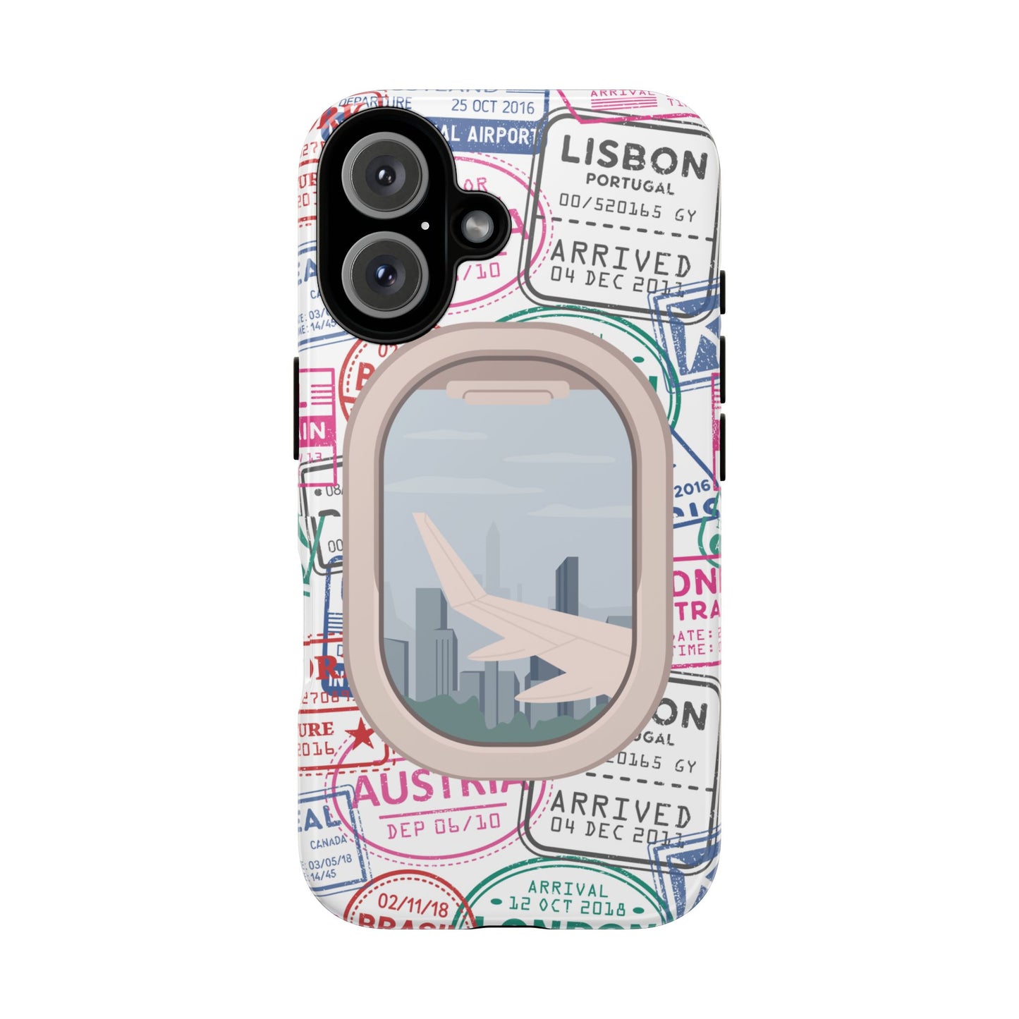 Travel-Themed Phone Case with Airplane Design