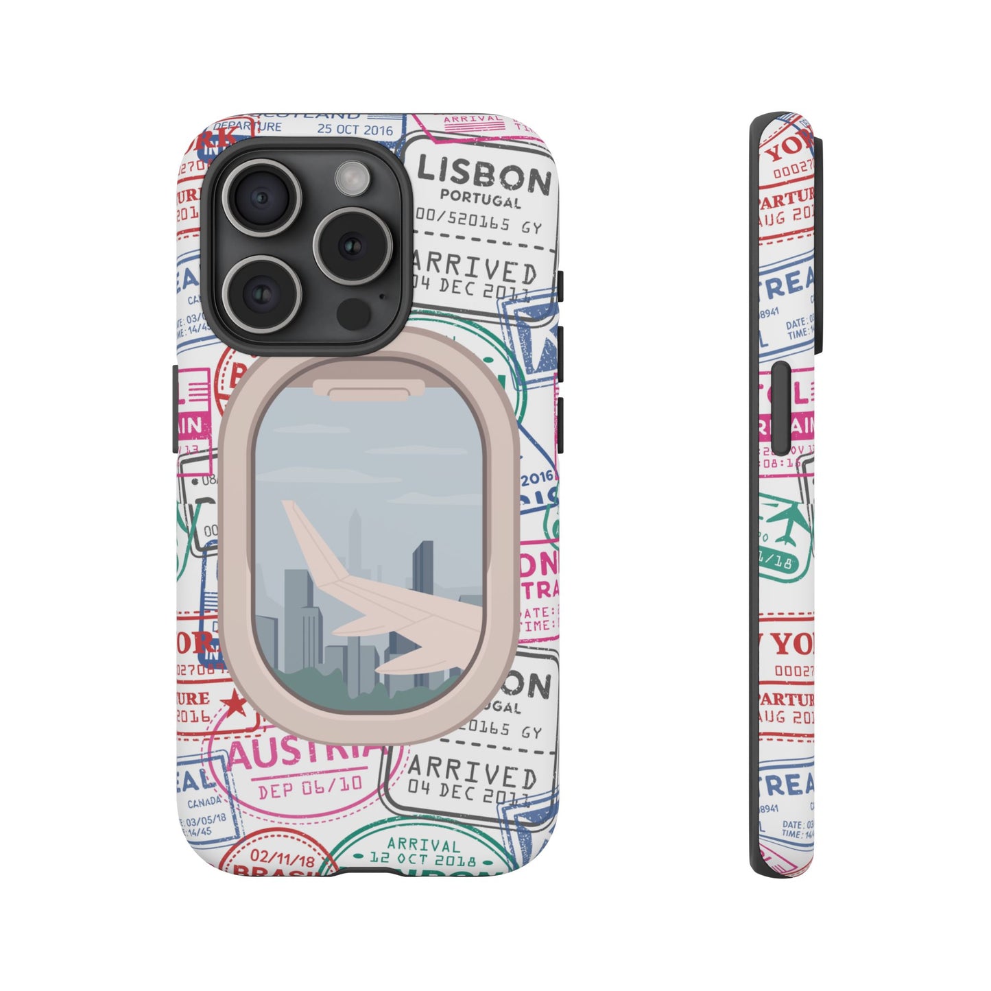 Travel-Themed Phone Case with Airplane Design