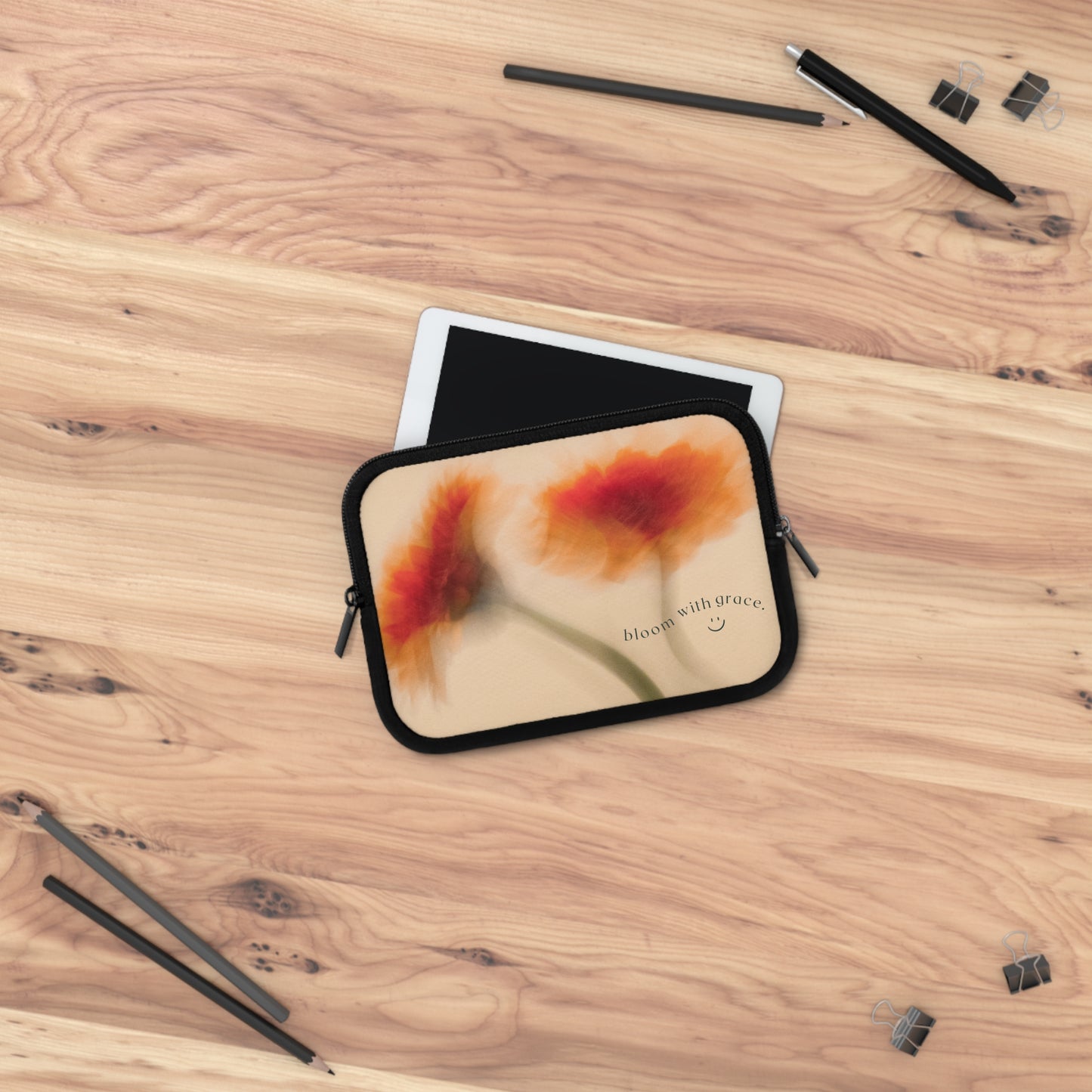 Bloom with Grace Laptop Sleeve - Elegant Floral Design, Perfect for Students & Professionals