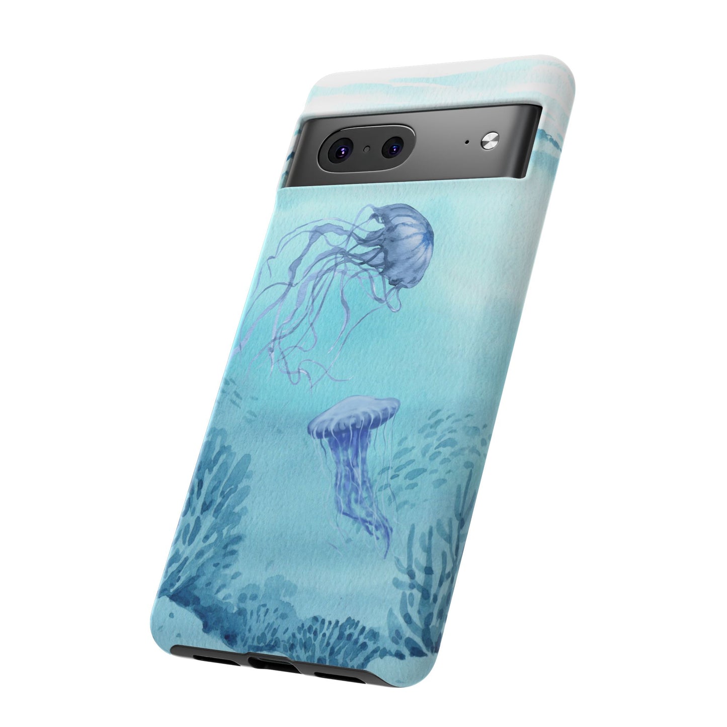 Ocean-Inspired Tough Phone Case with Jellyfish Design