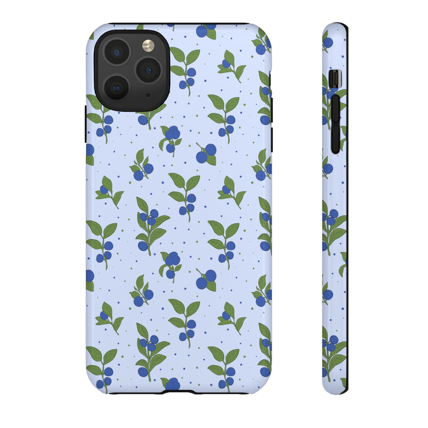 Floral Tough Phone Case - Blueberry Blossom Design