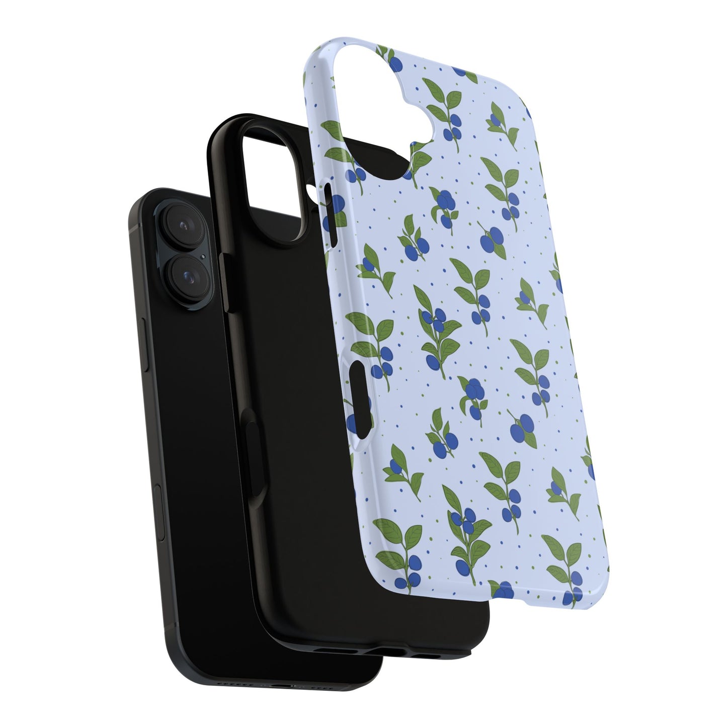 Floral Tough Phone Case - Blueberry Blossom Design