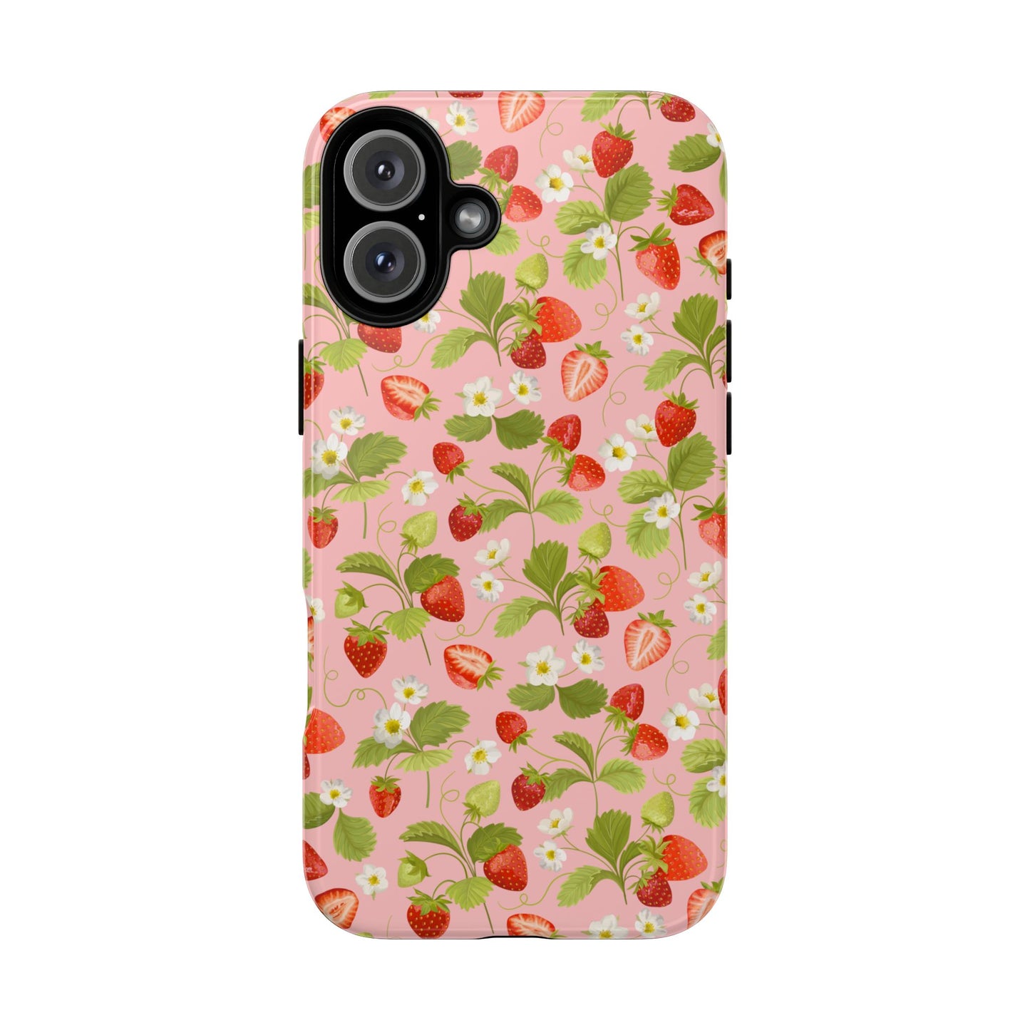 Strawberry Floral Tough Case - Cute Berry Pattern Phone Cover