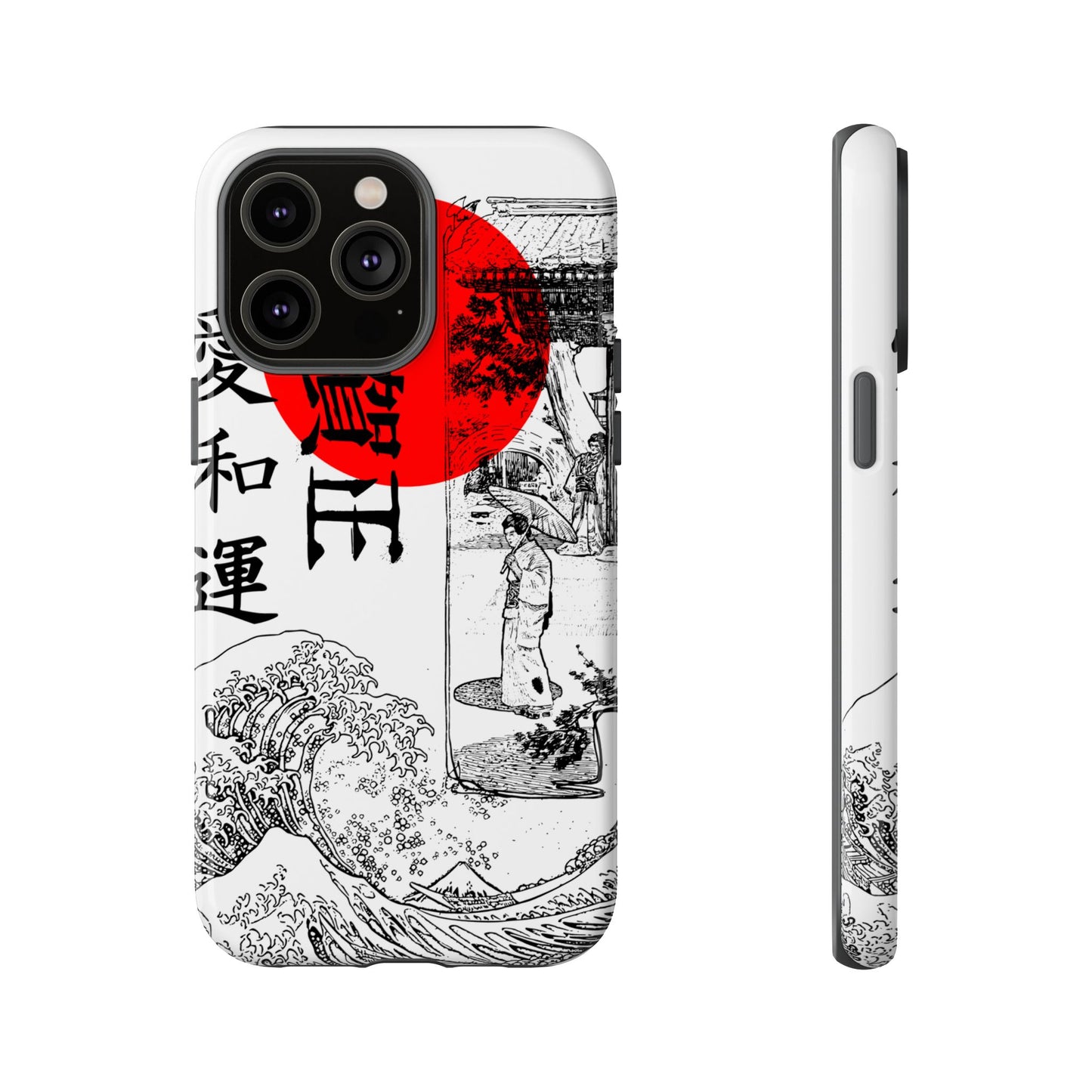 Japanese Zen Art Phone Case - Tough Cases with Wave Design