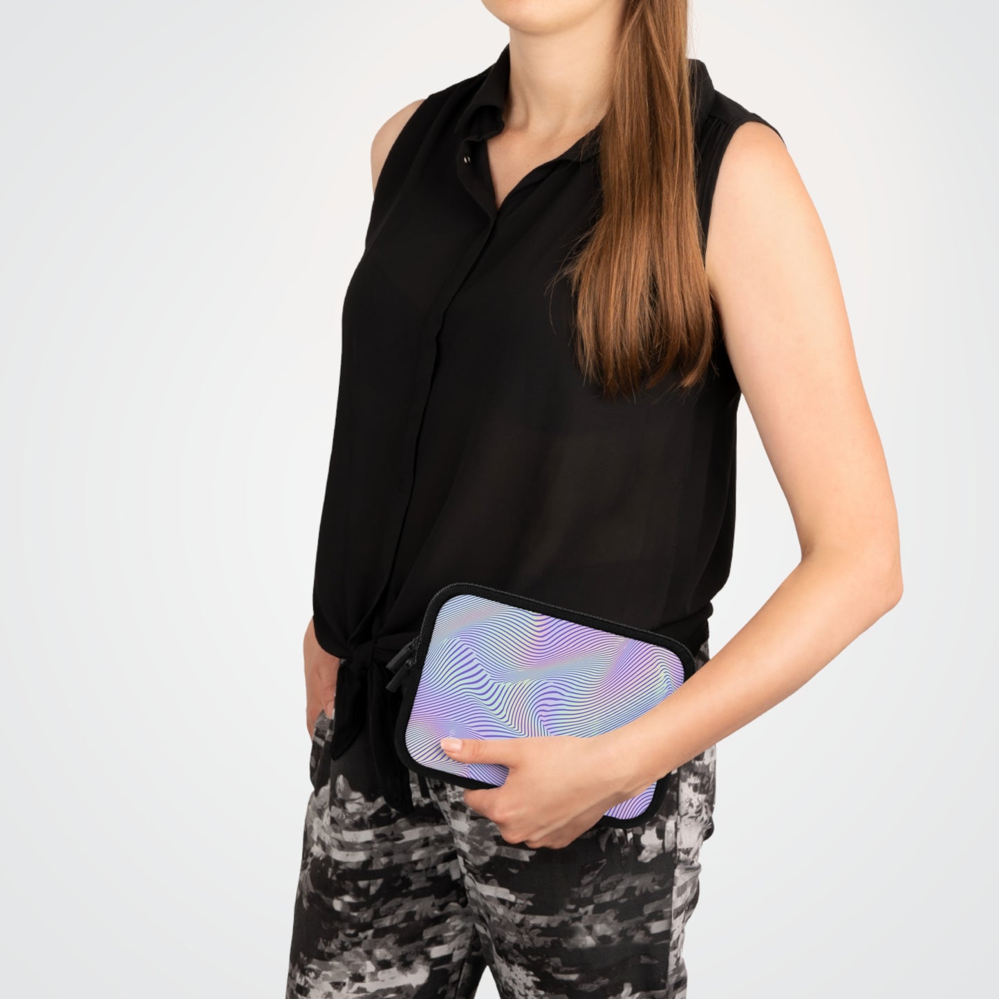 Abstract Waves Laptop Sleeve - Colorful Protective Case for Students & Professionals