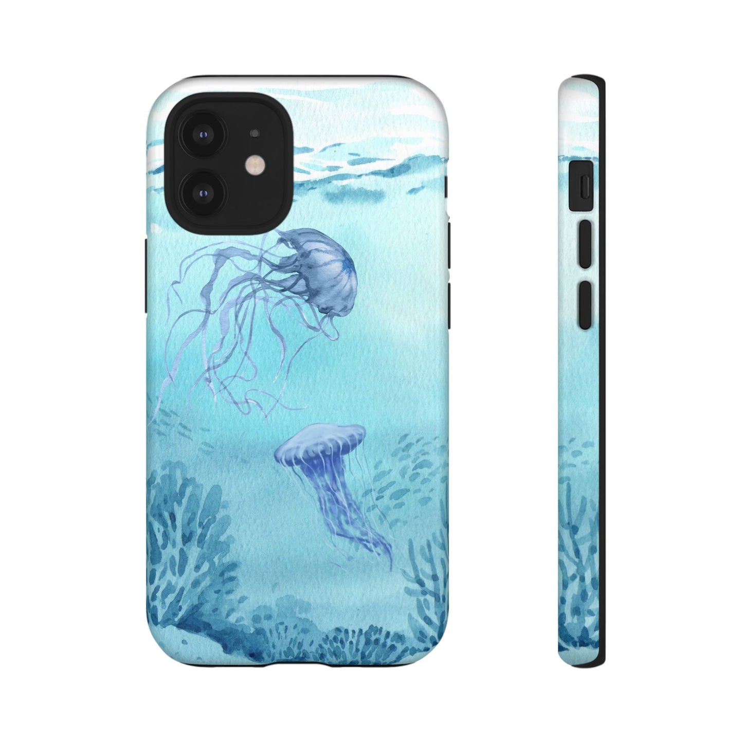 Ocean-Inspired Tough Phone Case with Jellyfish Design