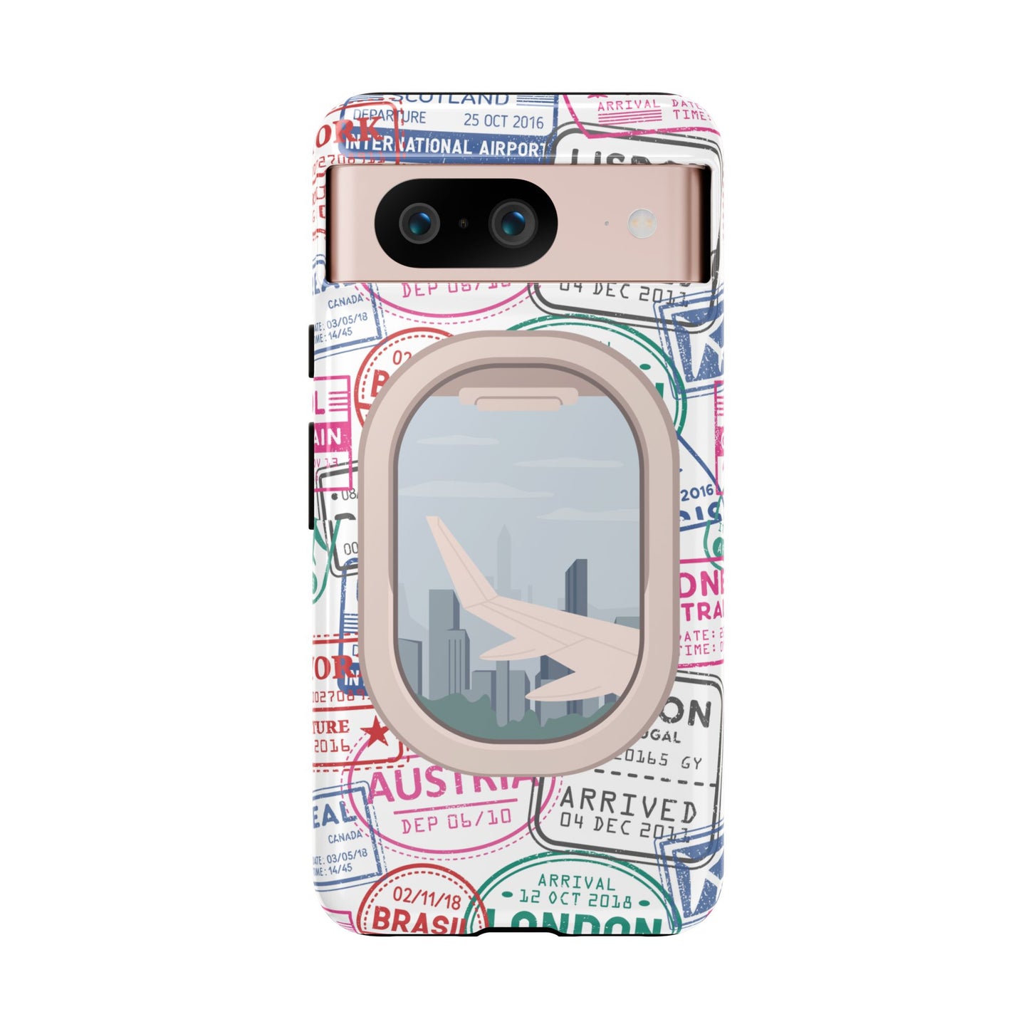 Travel-Themed Phone Case with Airplane Design