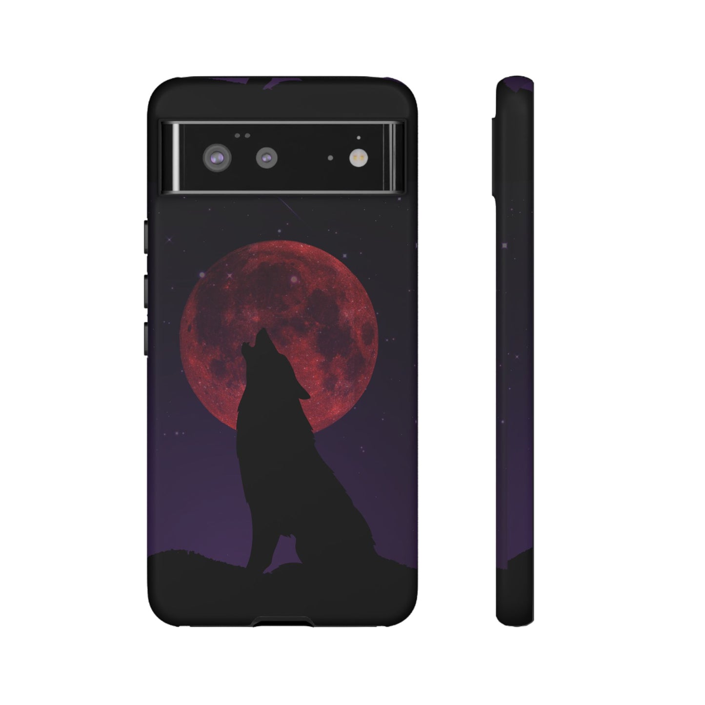 Wolf Howling at Blood Moon Phone Case - Tough & Stylish Protector