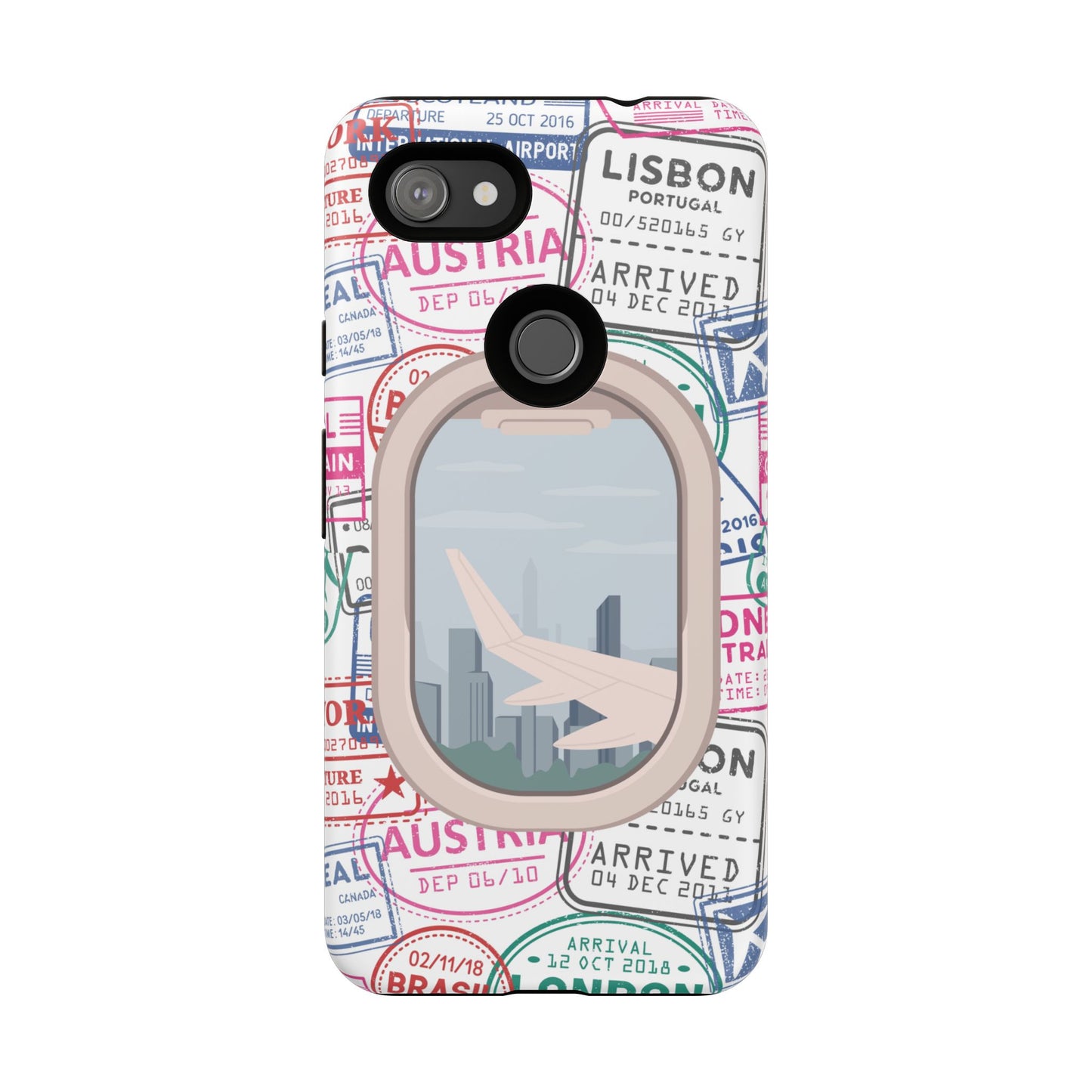 Travel-Themed Phone Case with Airplane Design