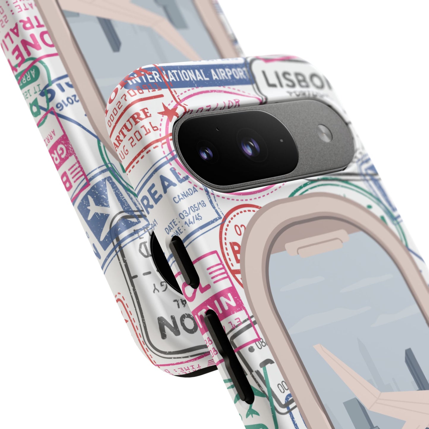 Travel-Themed Phone Case with Airplane Design