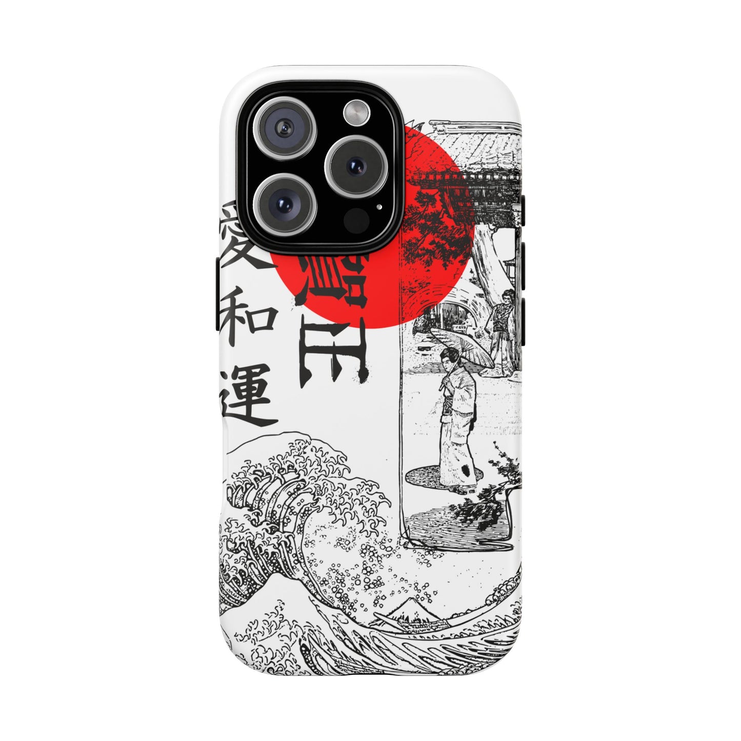 Japanese Zen Art Phone Case - Tough Cases with Wave Design