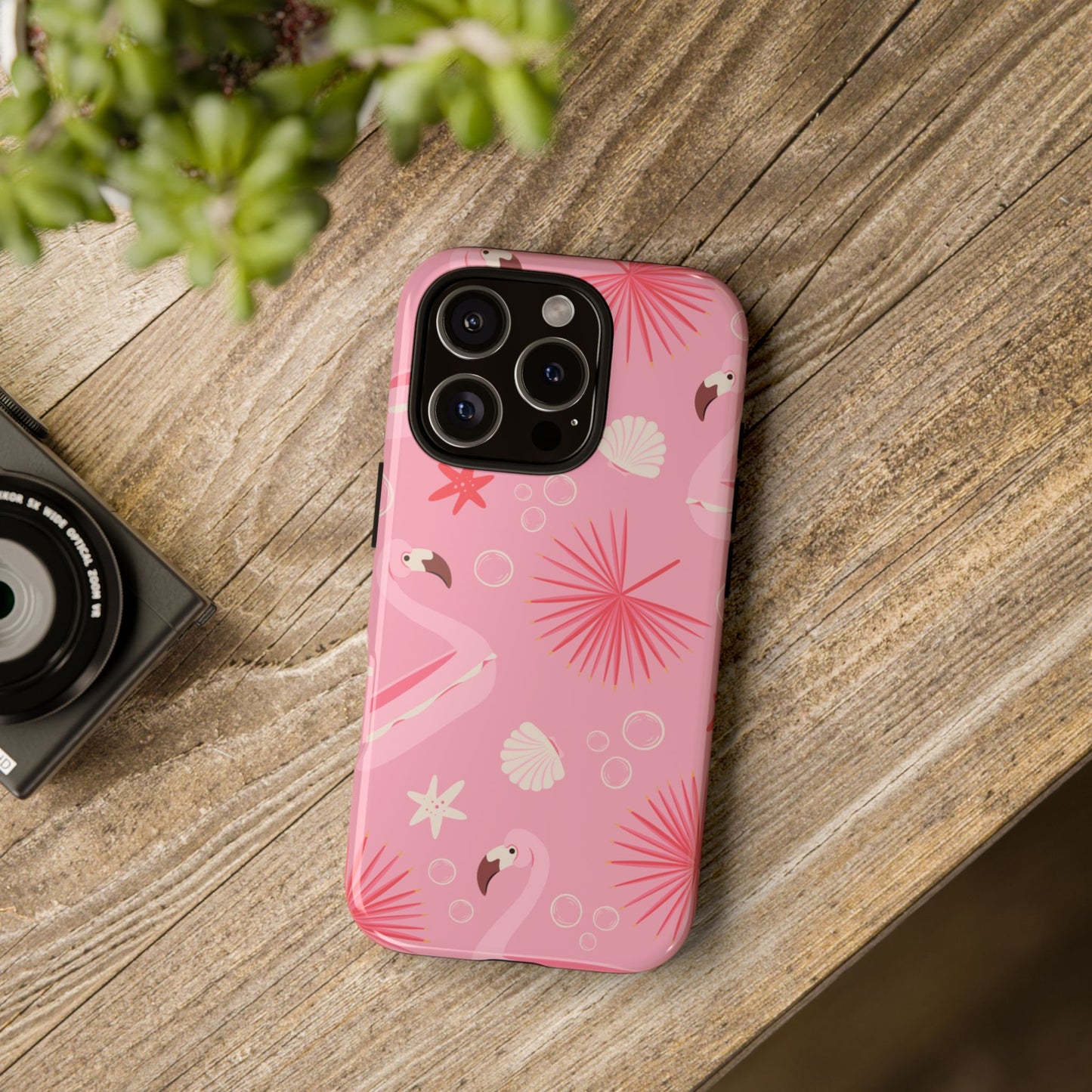 Tough Cases: Tropical Flamingo Phone Case for Summer Vibes