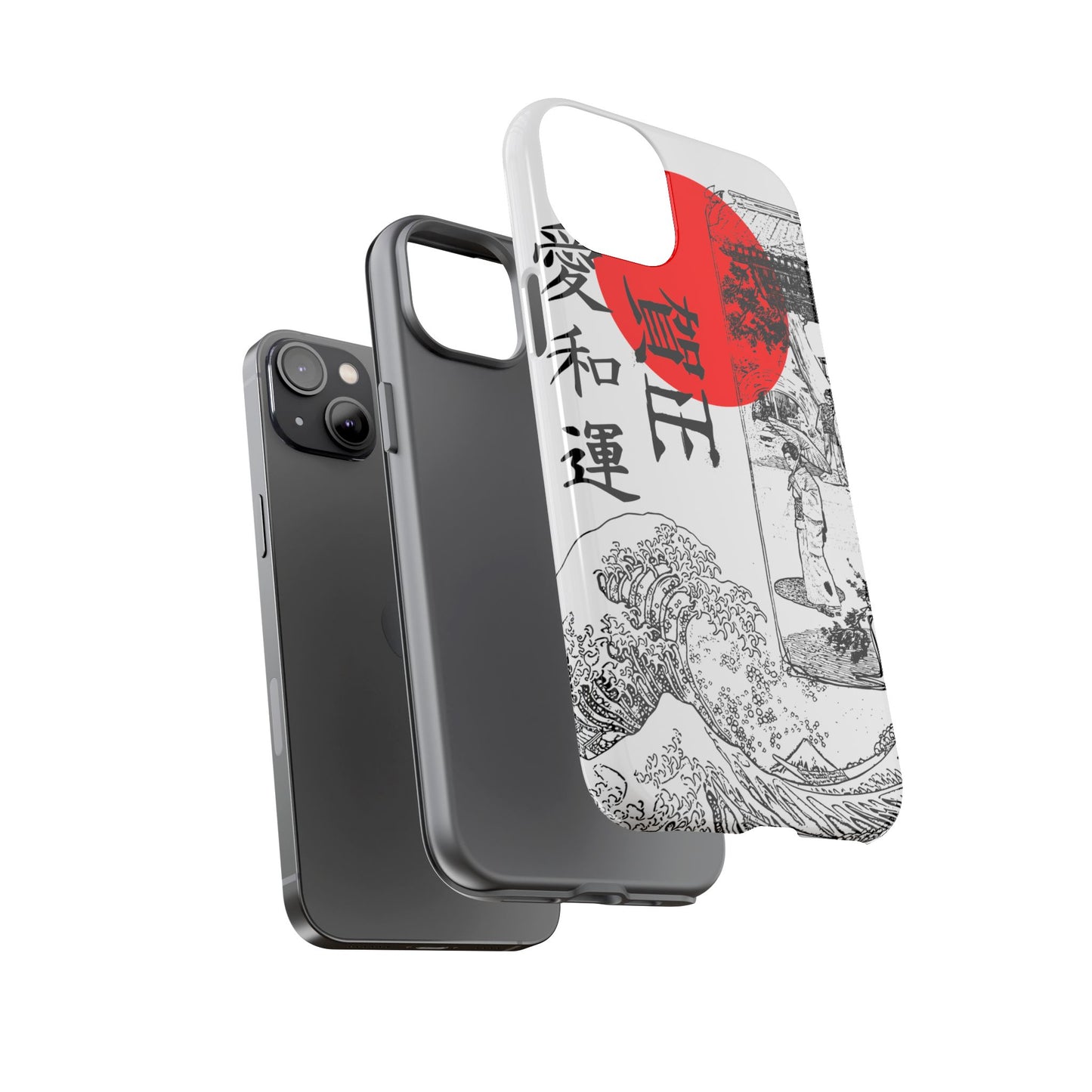 Japanese Zen Art Phone Case - Tough Cases with Wave Design