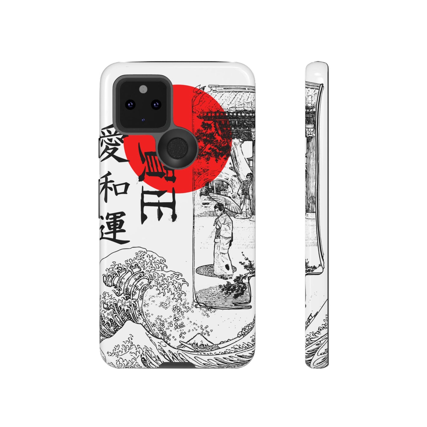 Japanese Zen Art Phone Case - Tough Cases with Wave Design