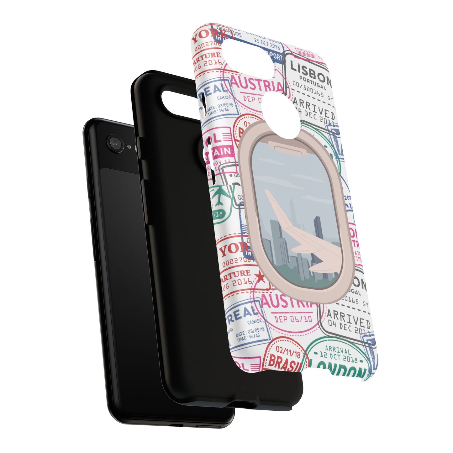 Travel-Themed Phone Case with Airplane Design