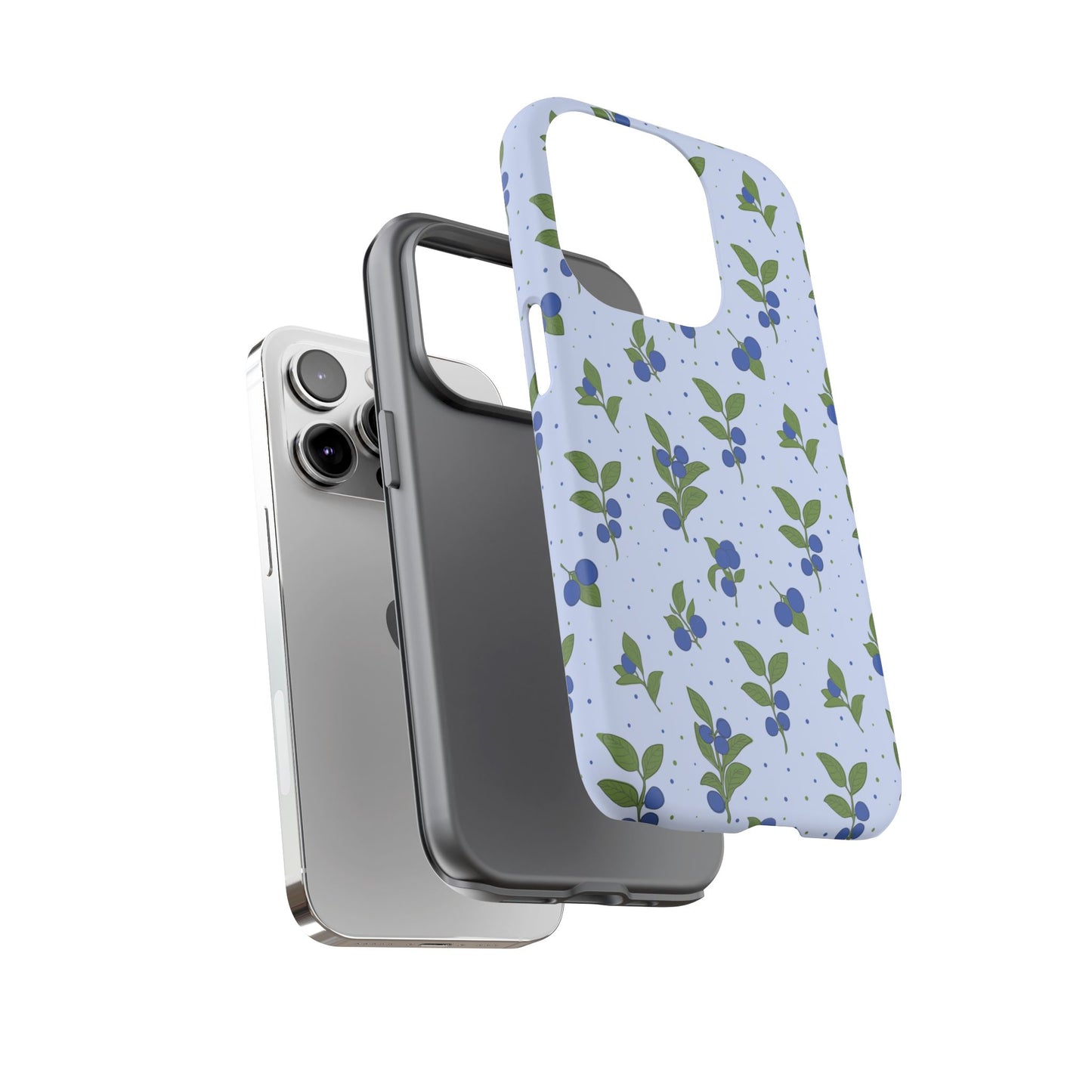 Floral Tough Phone Case - Blueberry Blossom Design