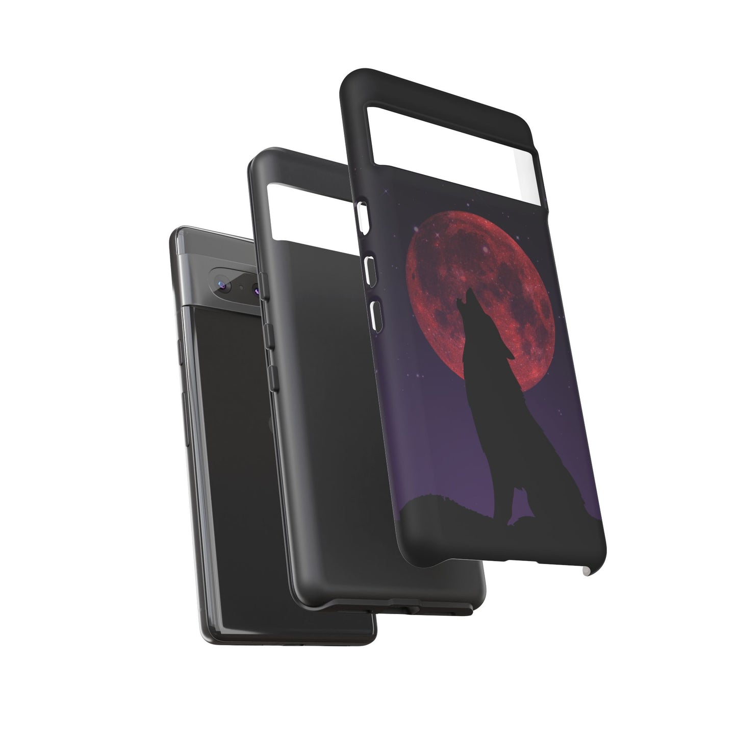 Wolf Howling at Blood Moon Phone Case - Tough & Stylish Protector