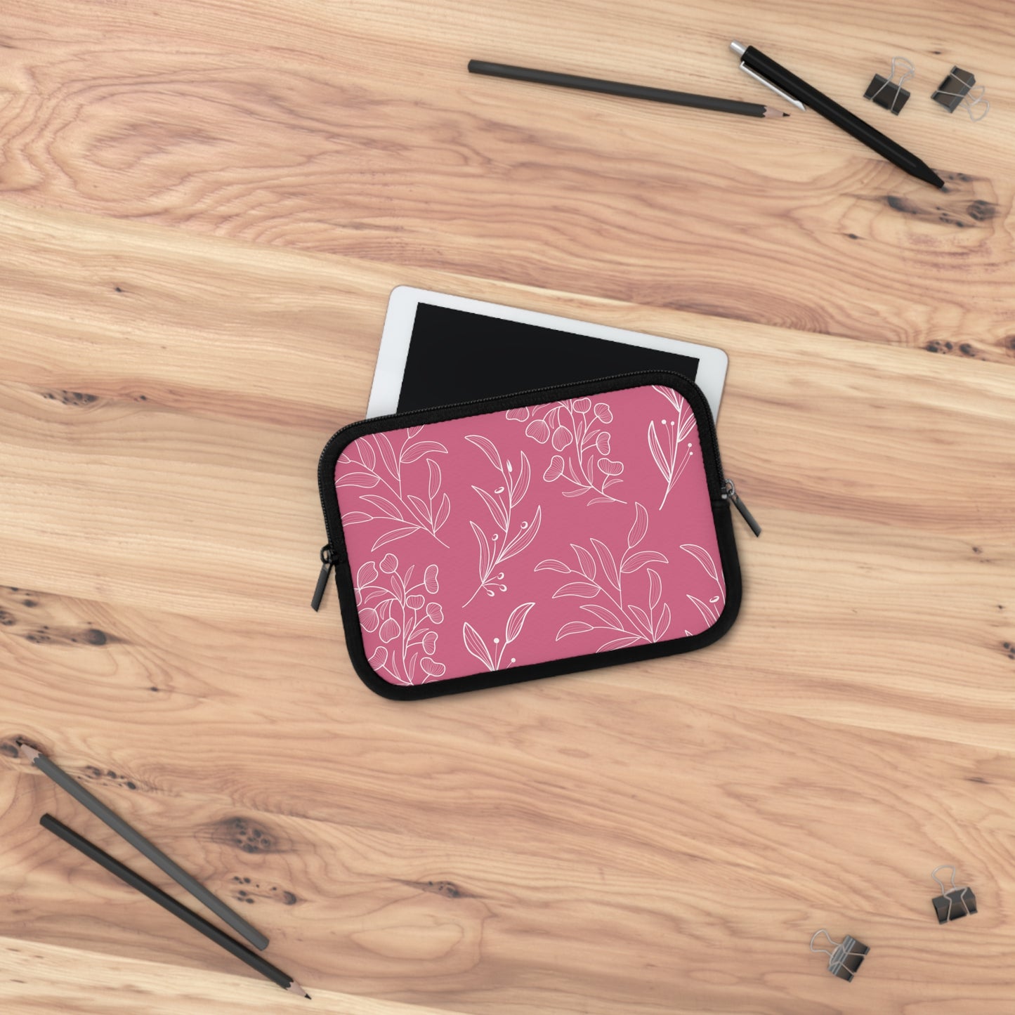 Floral Pink Laptop Sleeve - Stylish, Protective Case for Laptops & Tablets