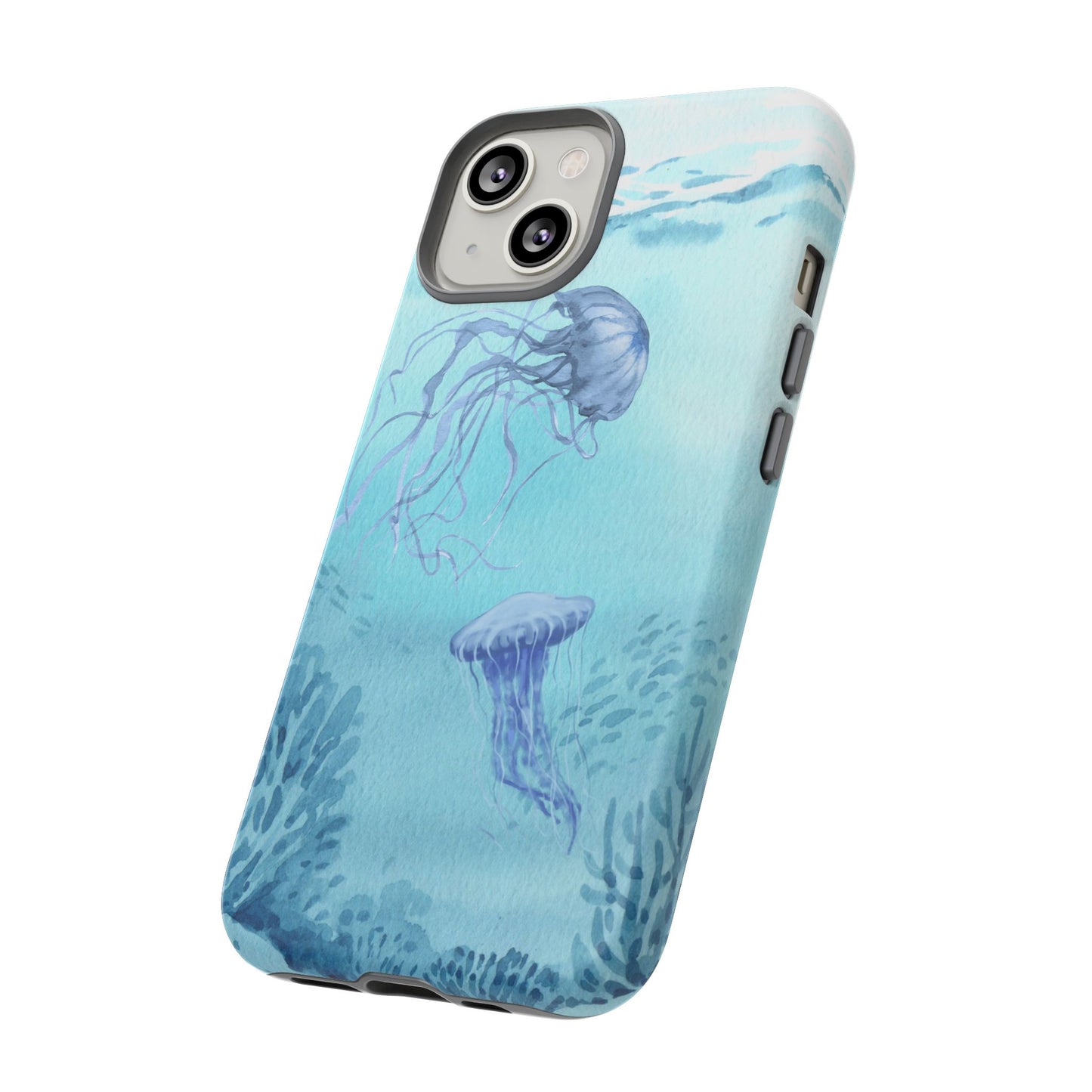 Ocean-Inspired Tough Phone Case with Jellyfish Design