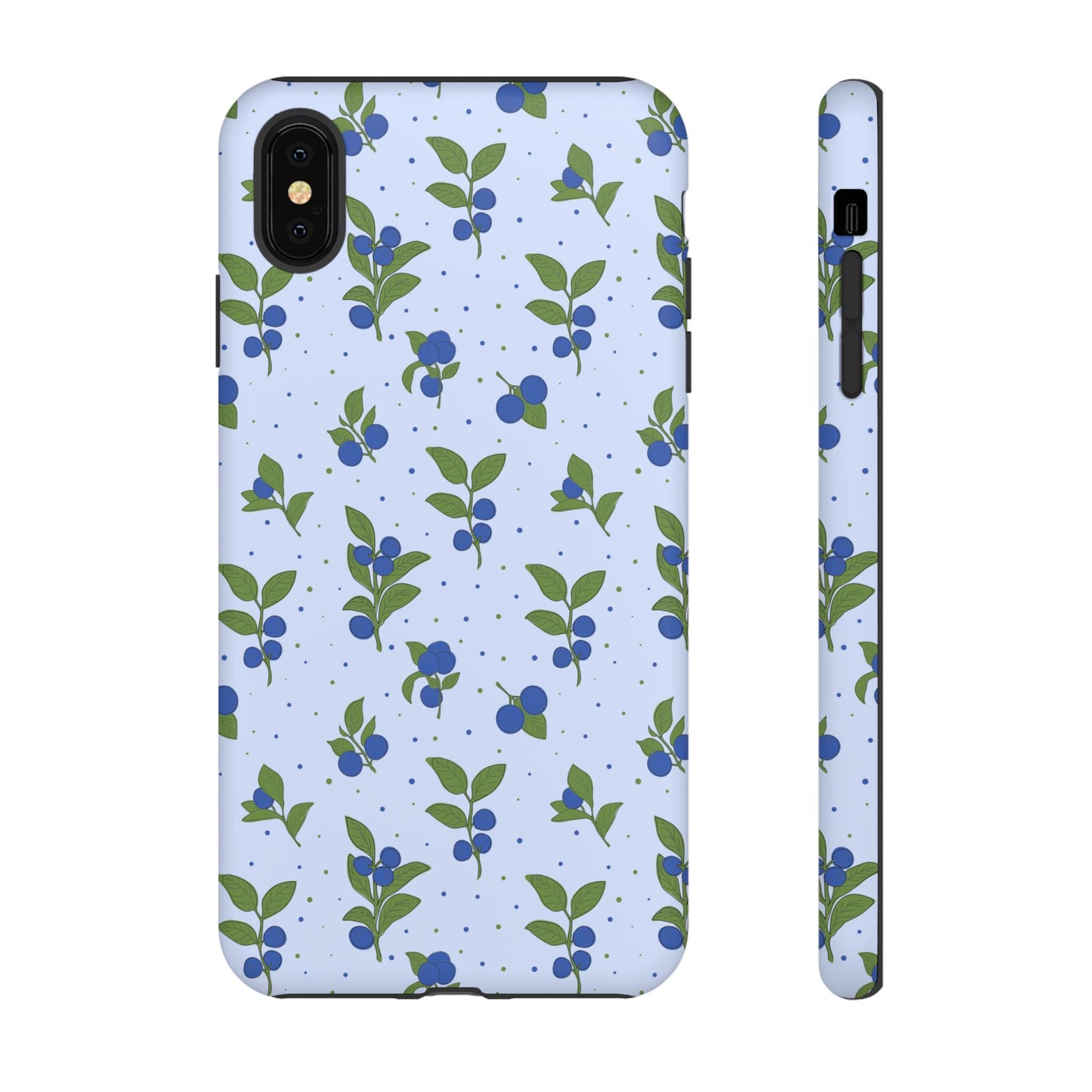Floral Tough Phone Case - Blueberry Blossom Design