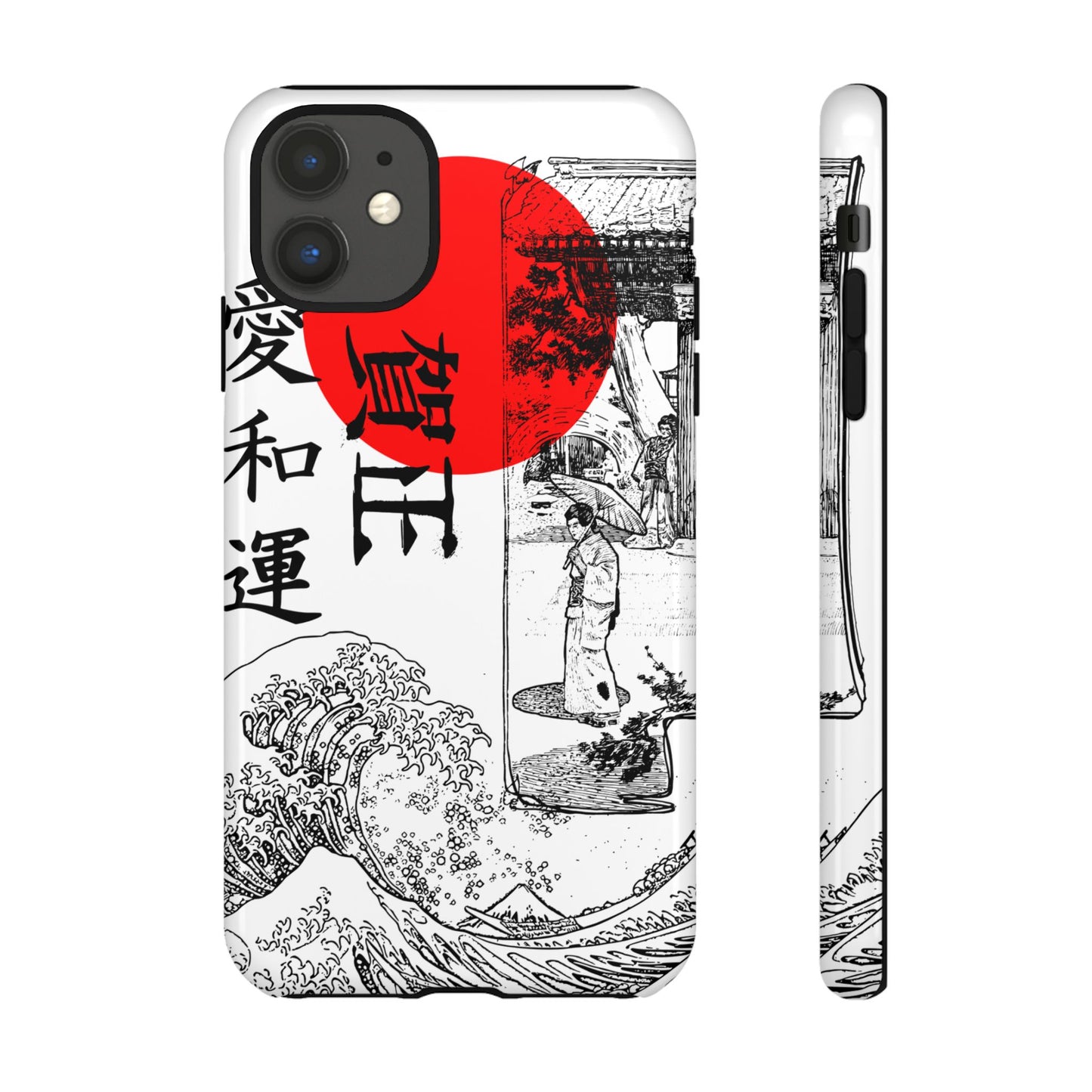 Japanese Zen Art Phone Case - Tough Cases with Wave Design