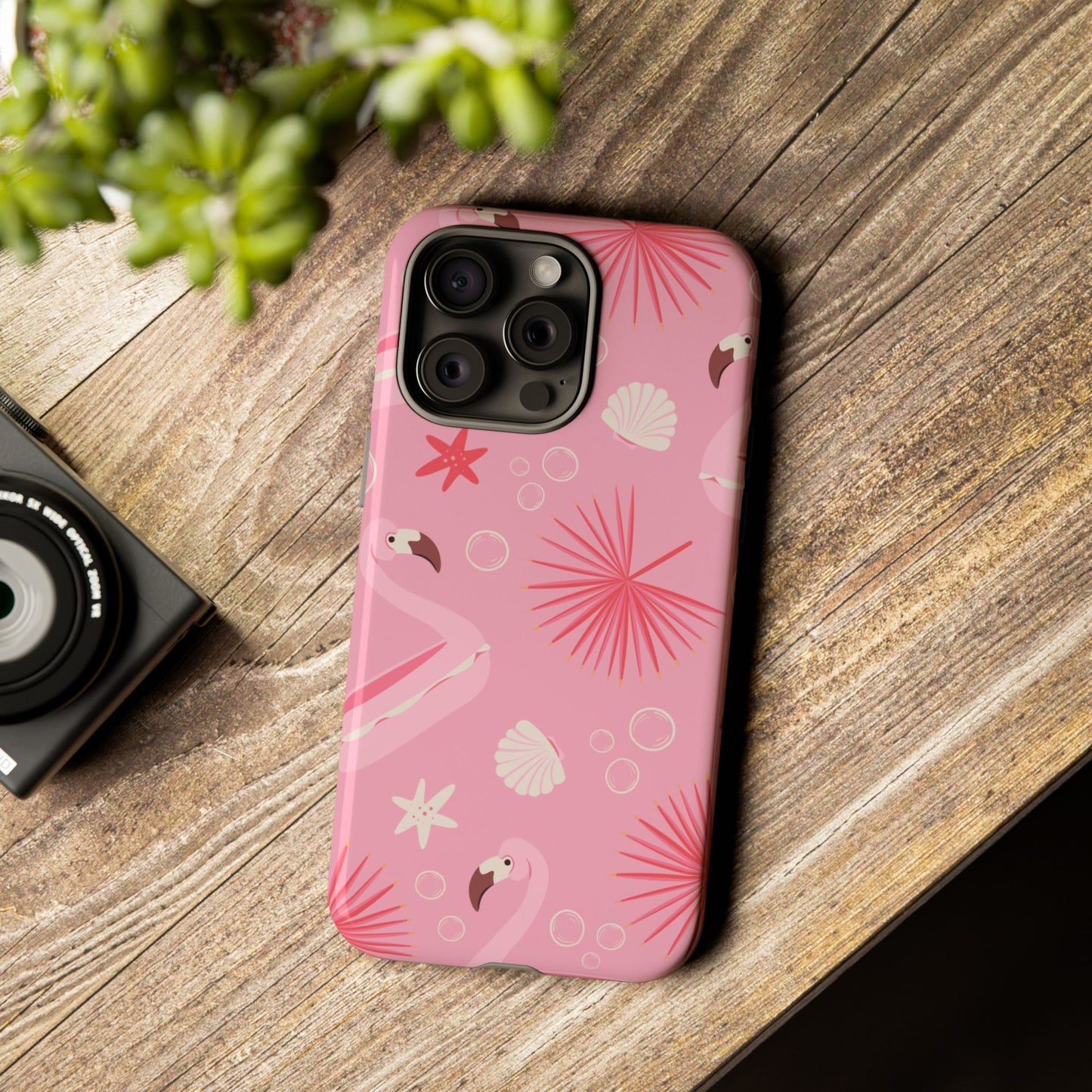 Tough Cases: Tropical Flamingo Phone Case for Summer Vibes