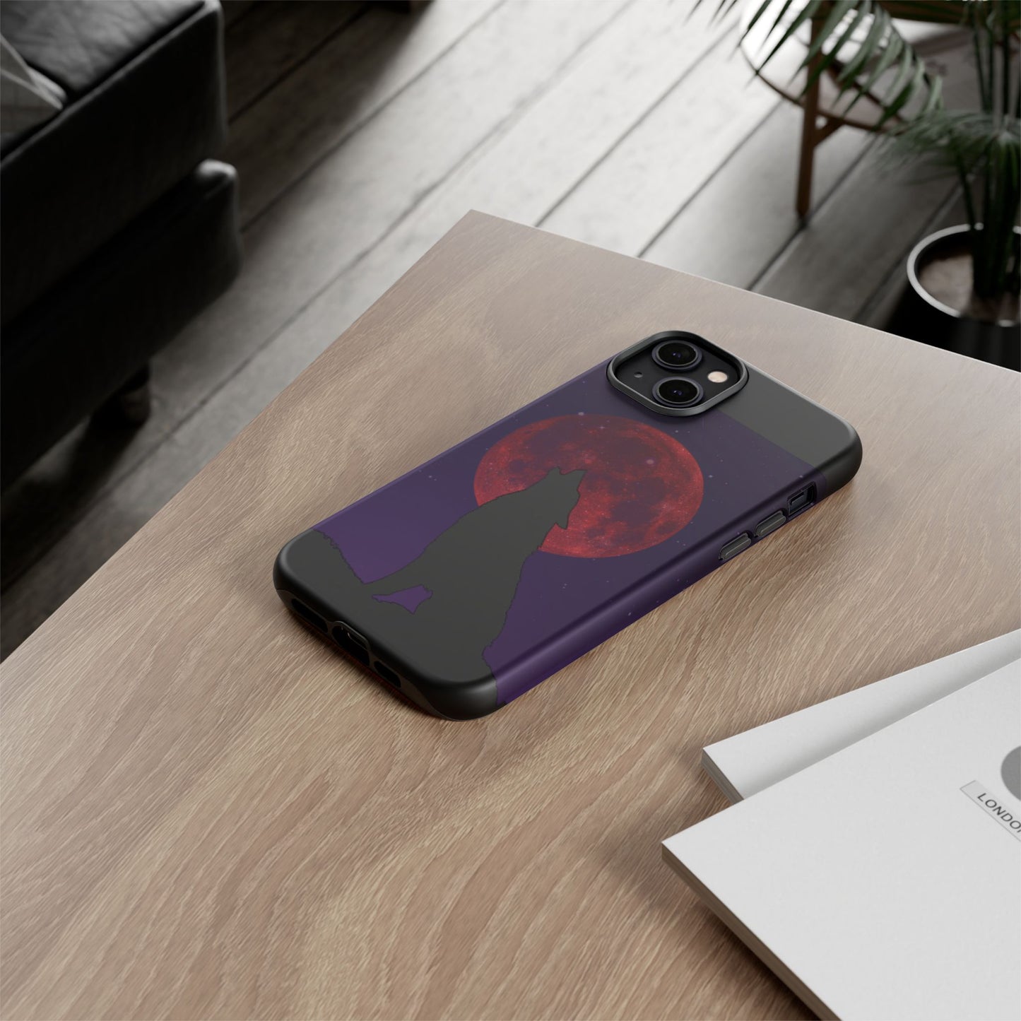 Wolf Howling at Blood Moon Phone Case - Tough & Stylish Protector