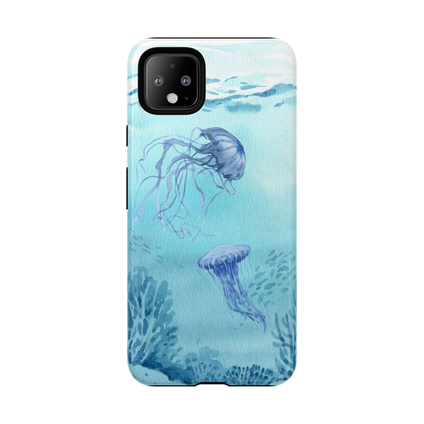 Ocean-Inspired Tough Phone Case with Jellyfish Design