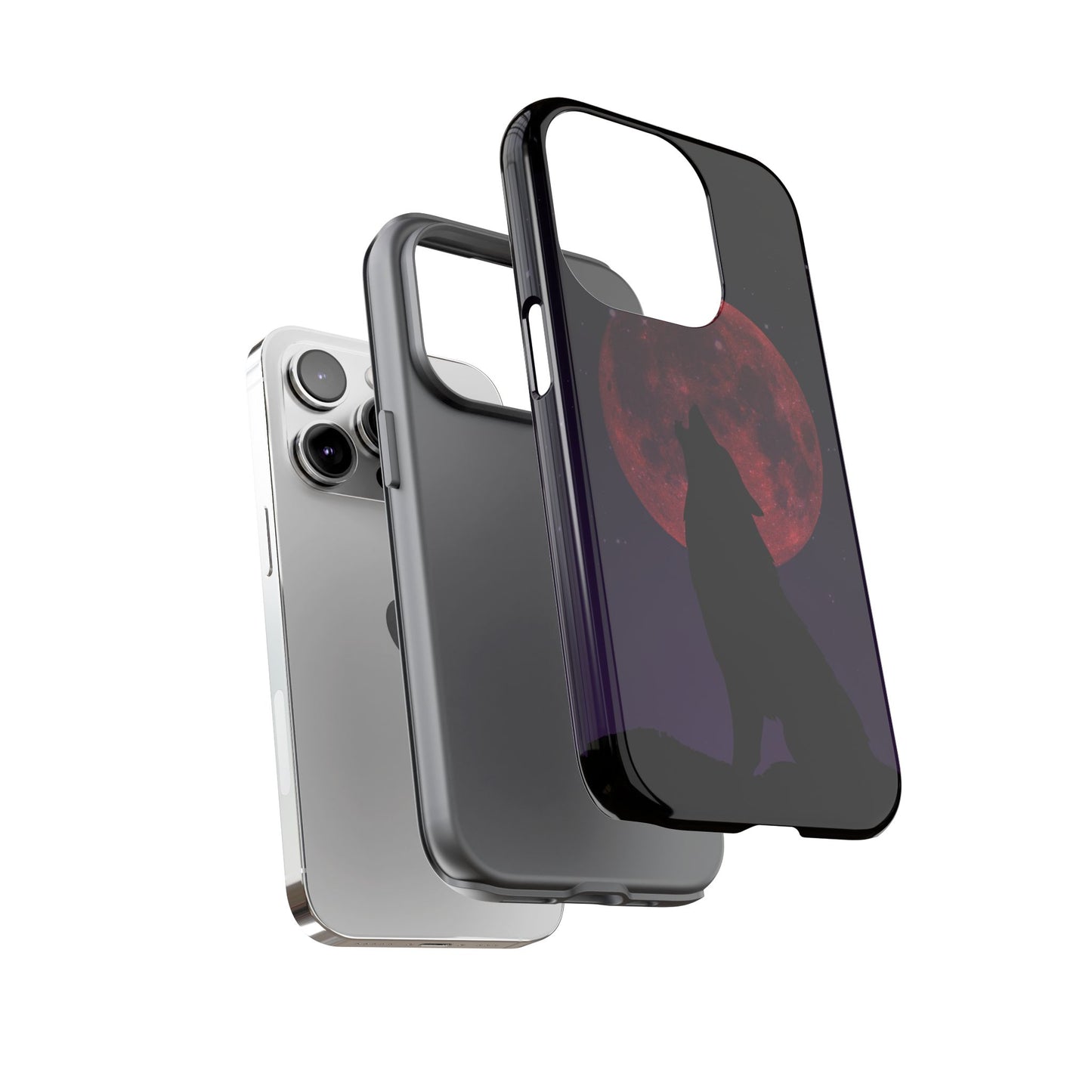 Wolf Howling at Blood Moon Phone Case - Tough & Stylish Protector