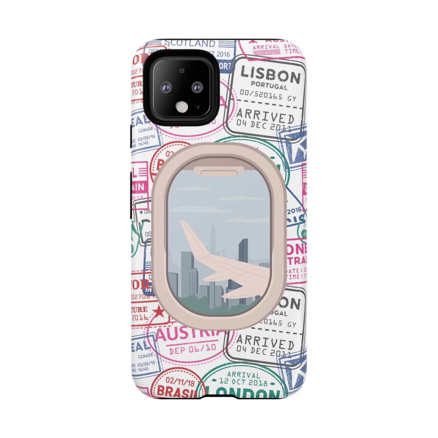 Travel-Themed Phone Case with Airplane Design