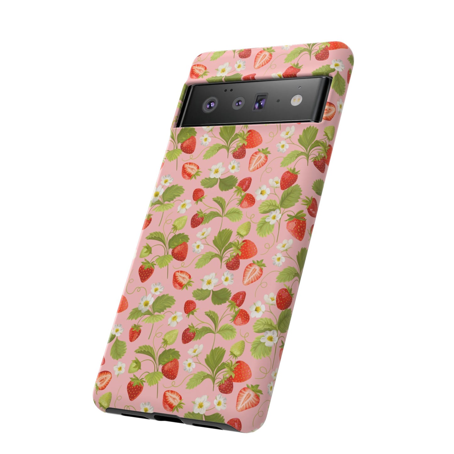 Strawberry Floral Tough Case - Cute Berry Pattern Phone Cover