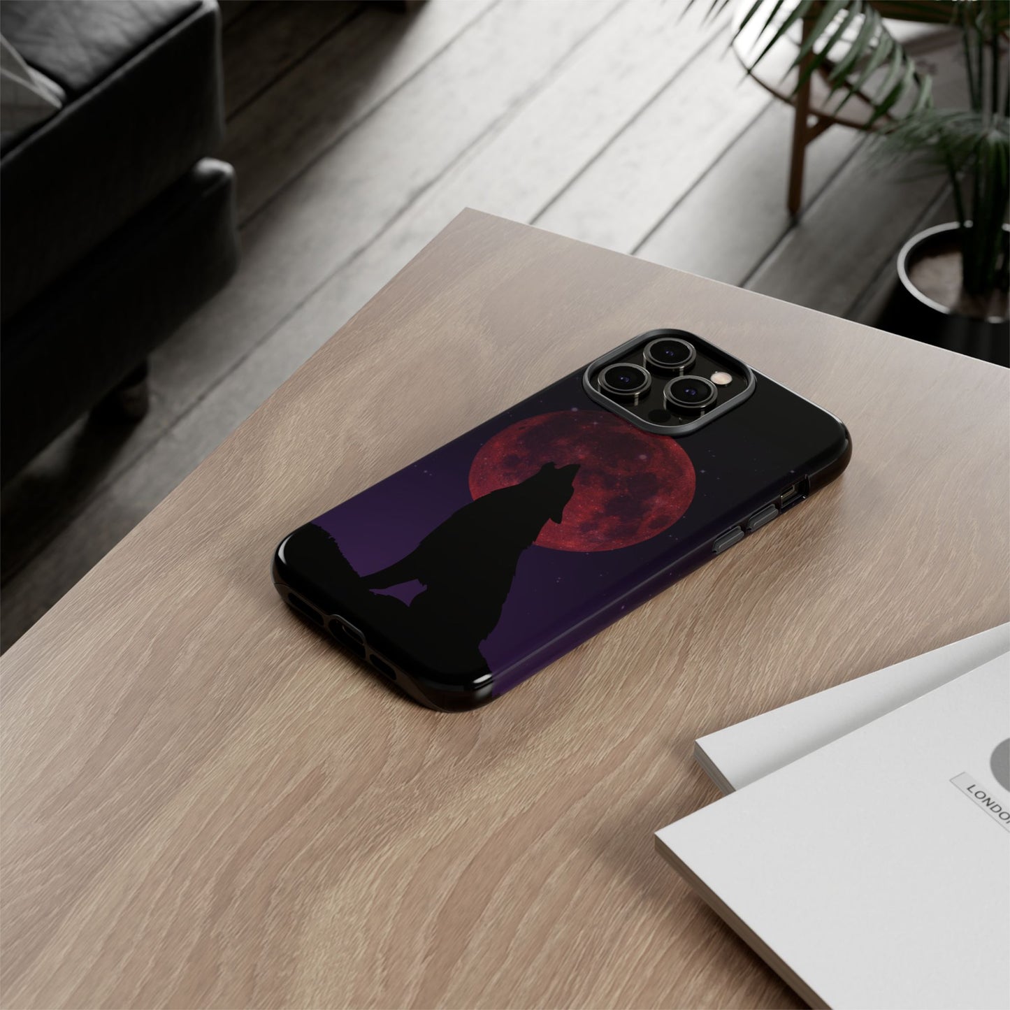 Wolf Howling at Blood Moon Phone Case - Tough & Stylish Protector