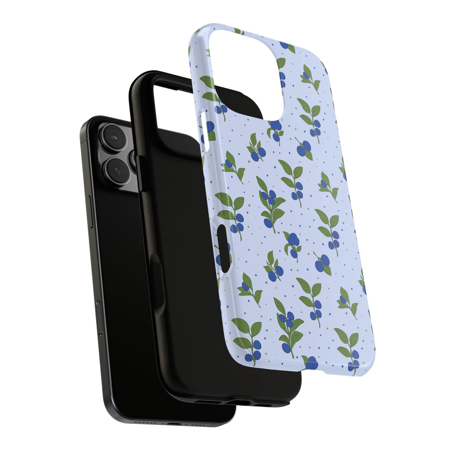 Floral Tough Phone Case - Blueberry Blossom Design