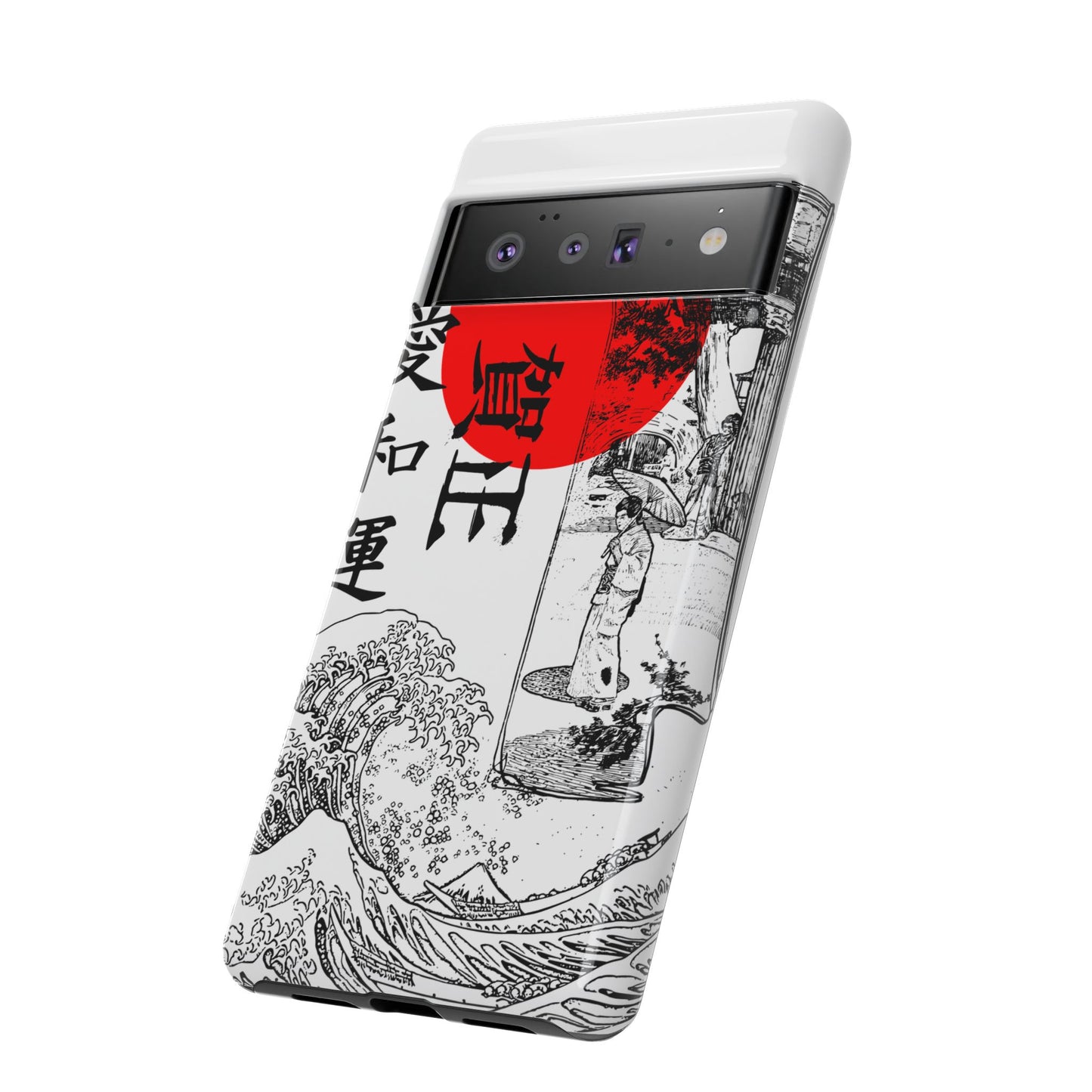 Japanese Zen Art Phone Case - Tough Cases with Wave Design