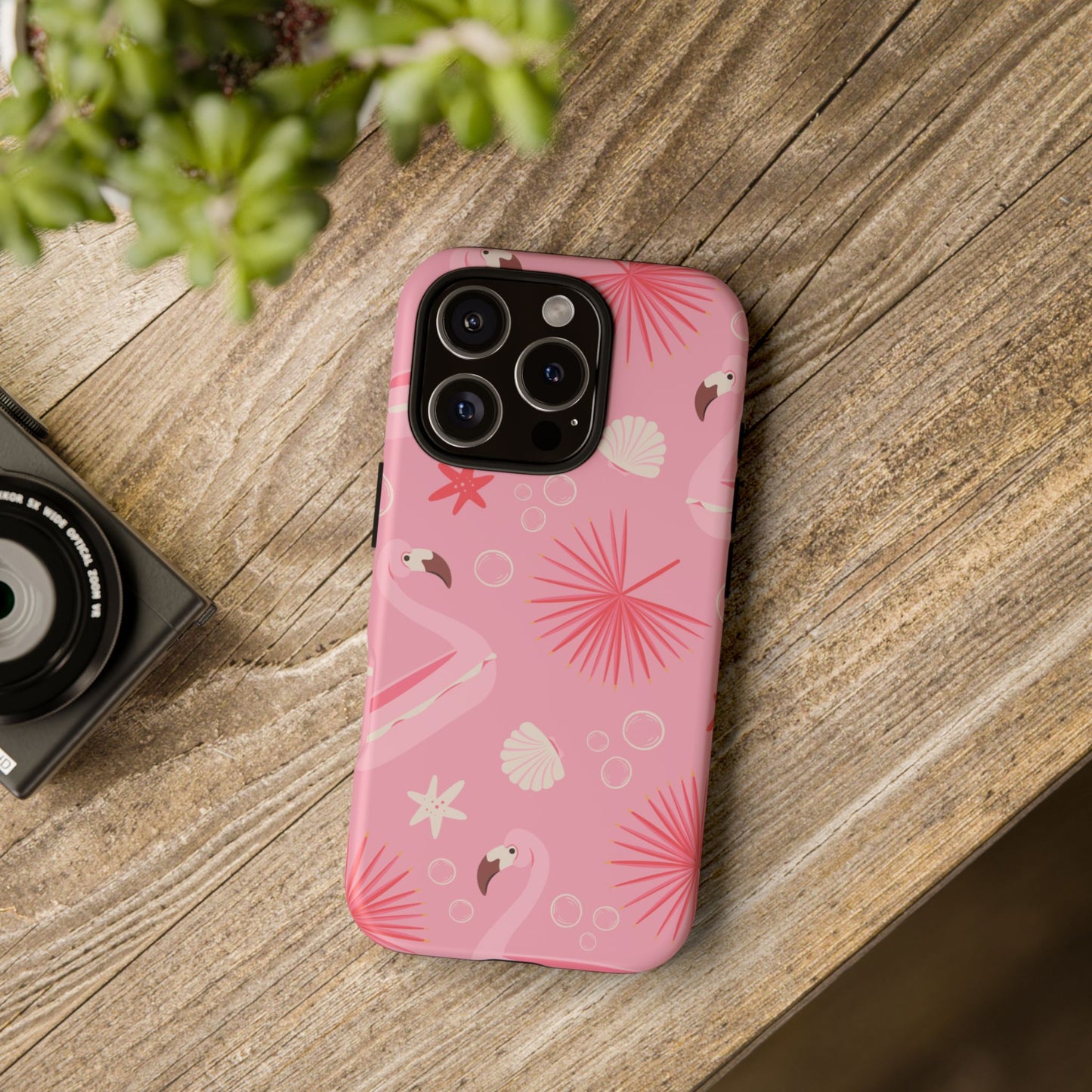 Tough Cases: Tropical Flamingo Phone Case for Summer Vibes