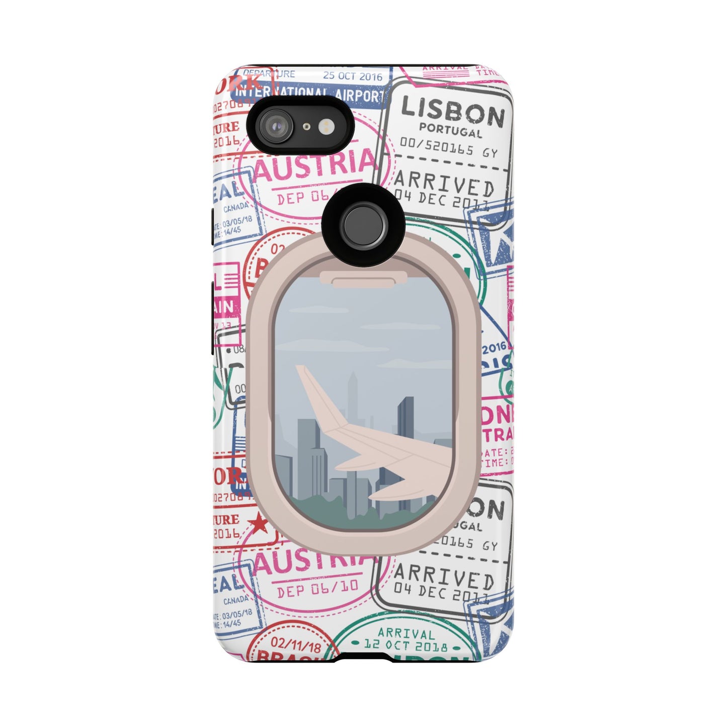 Travel-Themed Phone Case with Airplane Design
