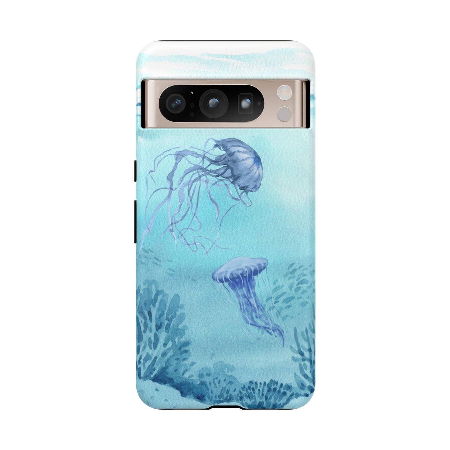 Ocean-Inspired Tough Phone Case with Jellyfish Design