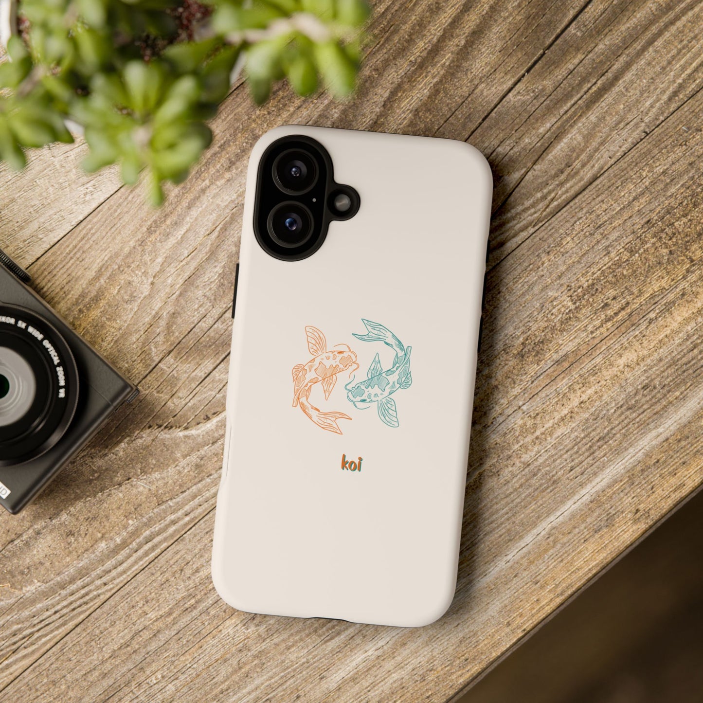 Koi Fish Tough Phone Case - Stylish & Durable Design for Aqua Lovers