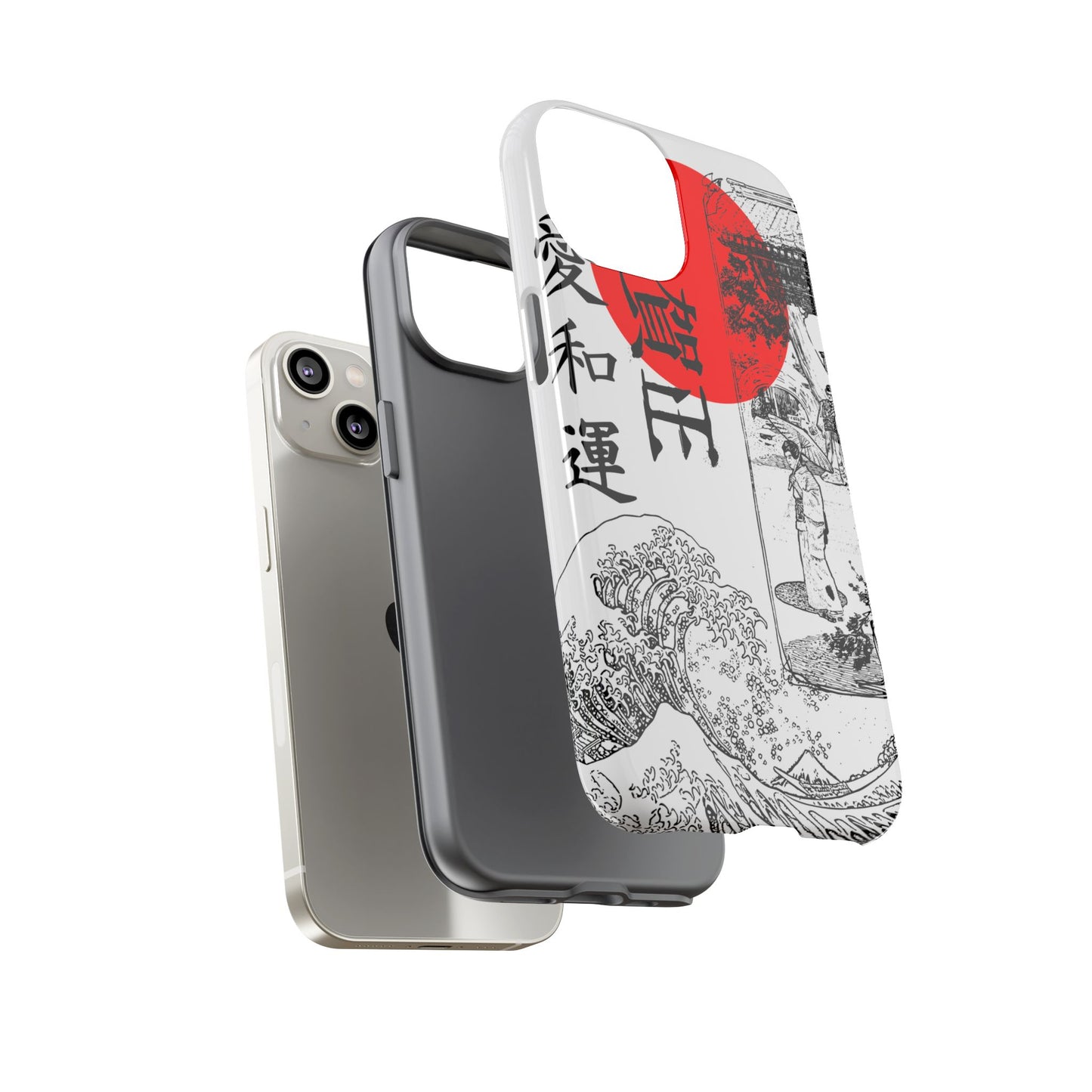 Japanese Zen Art Phone Case - Tough Cases with Wave Design