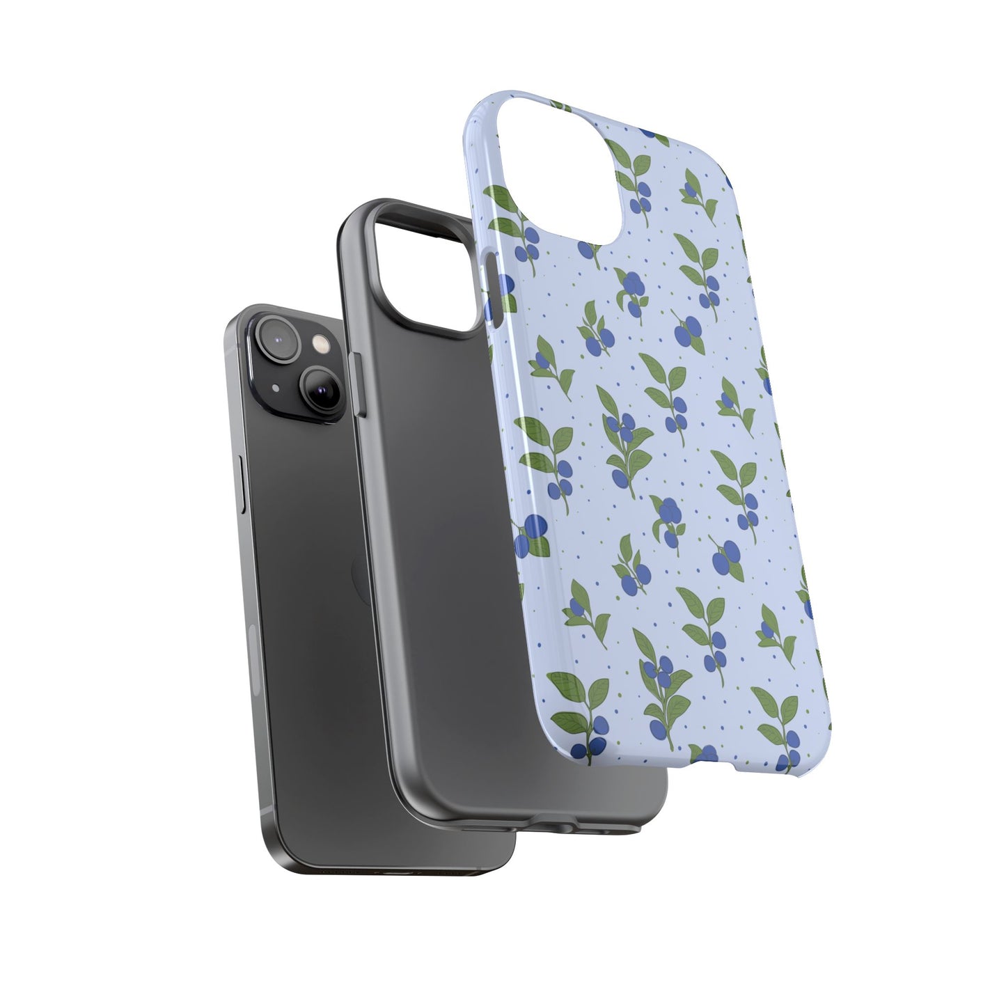 Floral Tough Phone Case - Blueberry Blossom Design