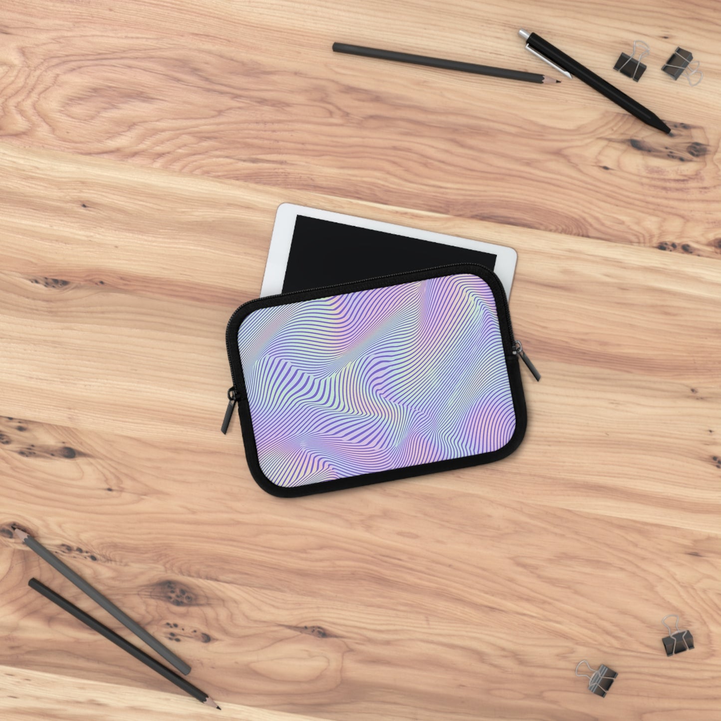 Abstract Waves Laptop Sleeve - Colorful Protective Case for Students & Professionals