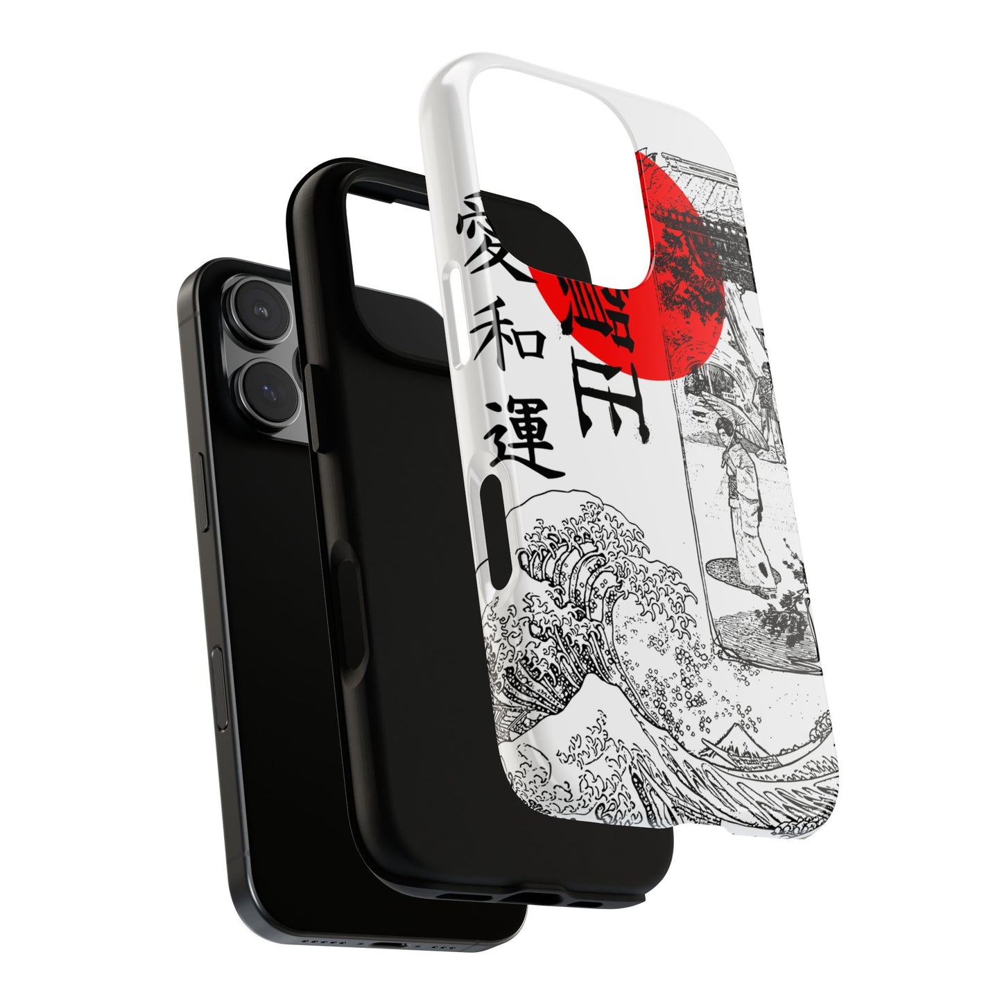 Japanese Zen Art Phone Case - Tough Cases with Wave Design