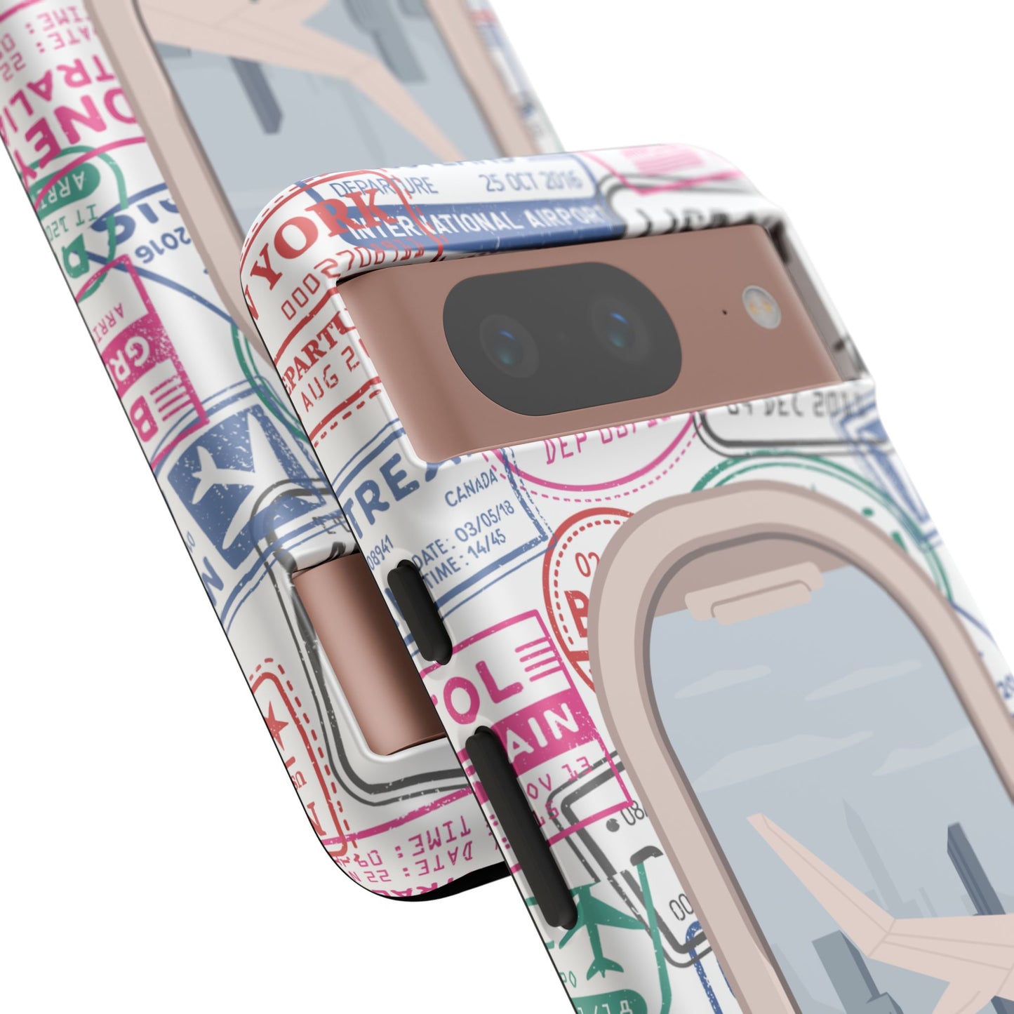 Travel-Themed Phone Case with Airplane Design