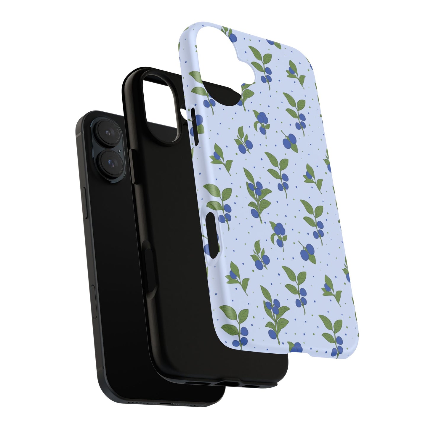 Floral Tough Phone Case - Blueberry Blossom Design