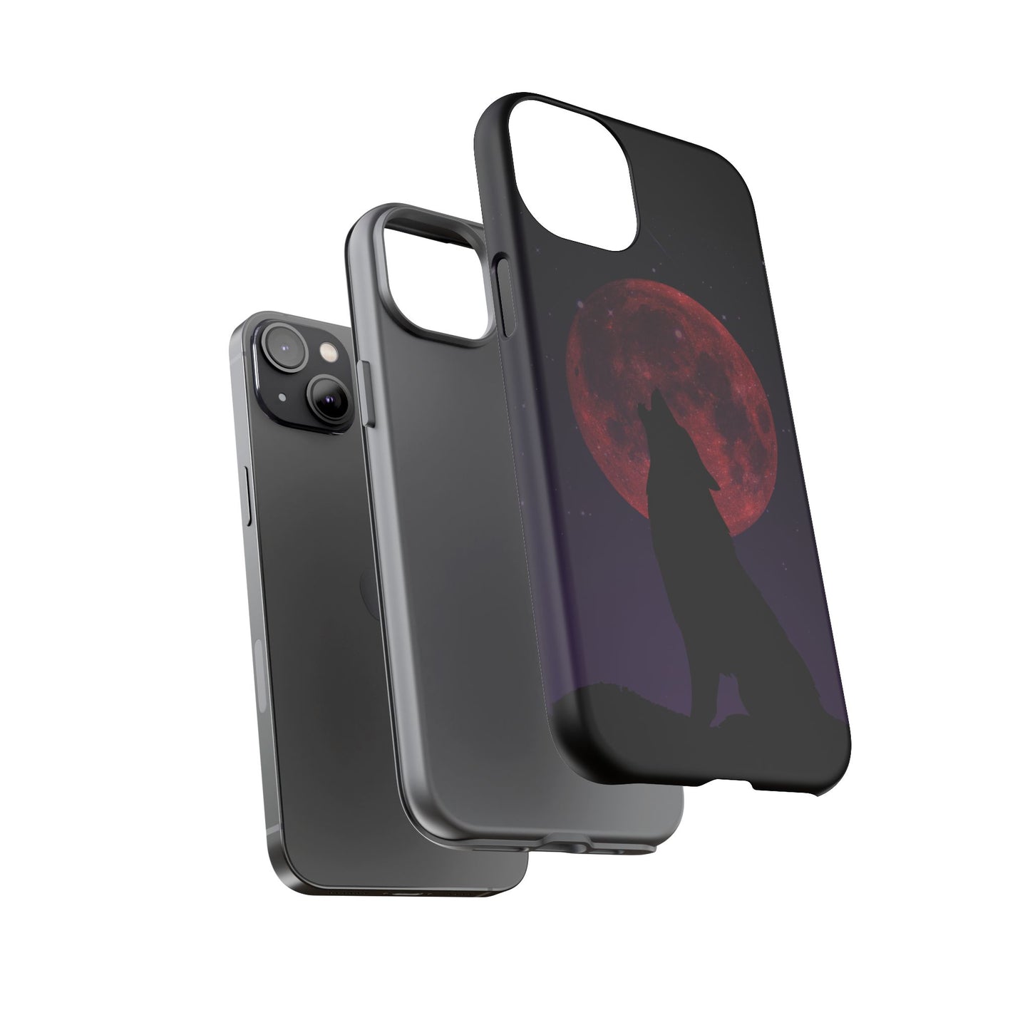 Wolf Howling at Blood Moon Phone Case - Tough & Stylish Protector