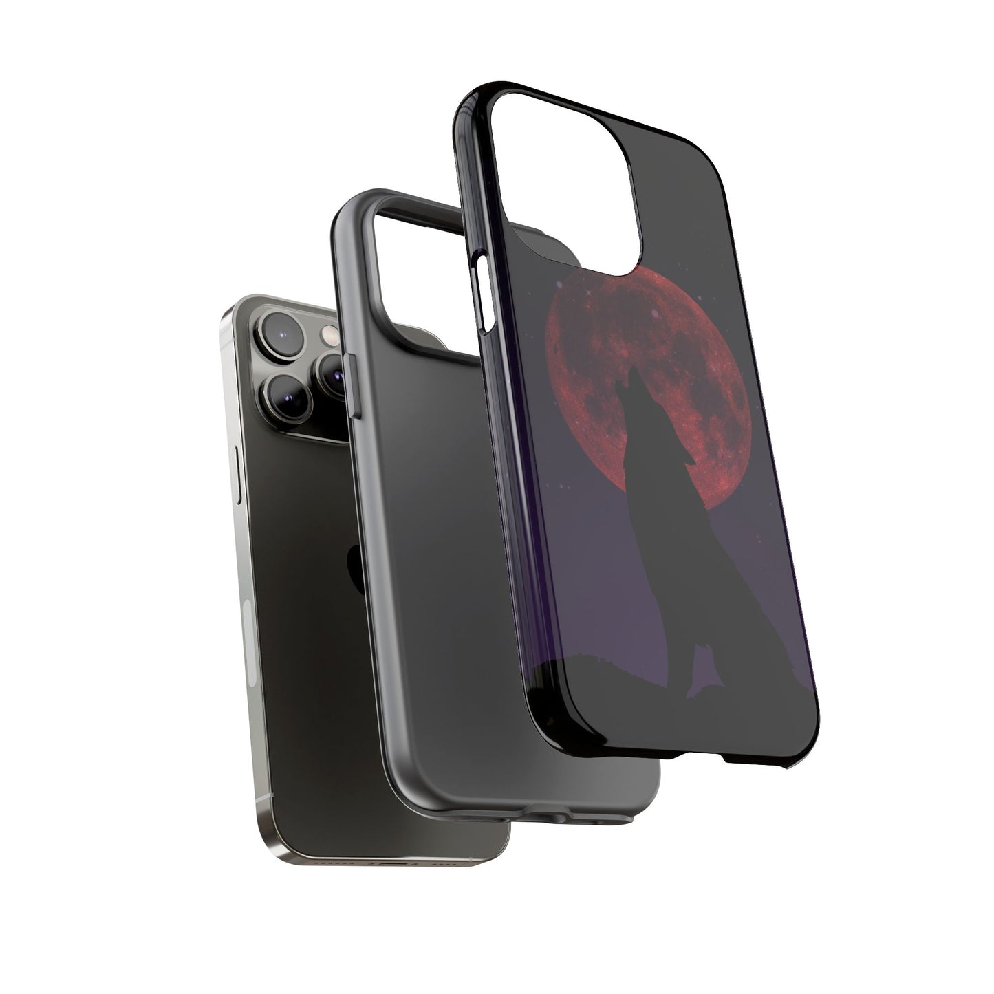 Wolf Howling at Blood Moon Phone Case - Tough & Stylish Protector
