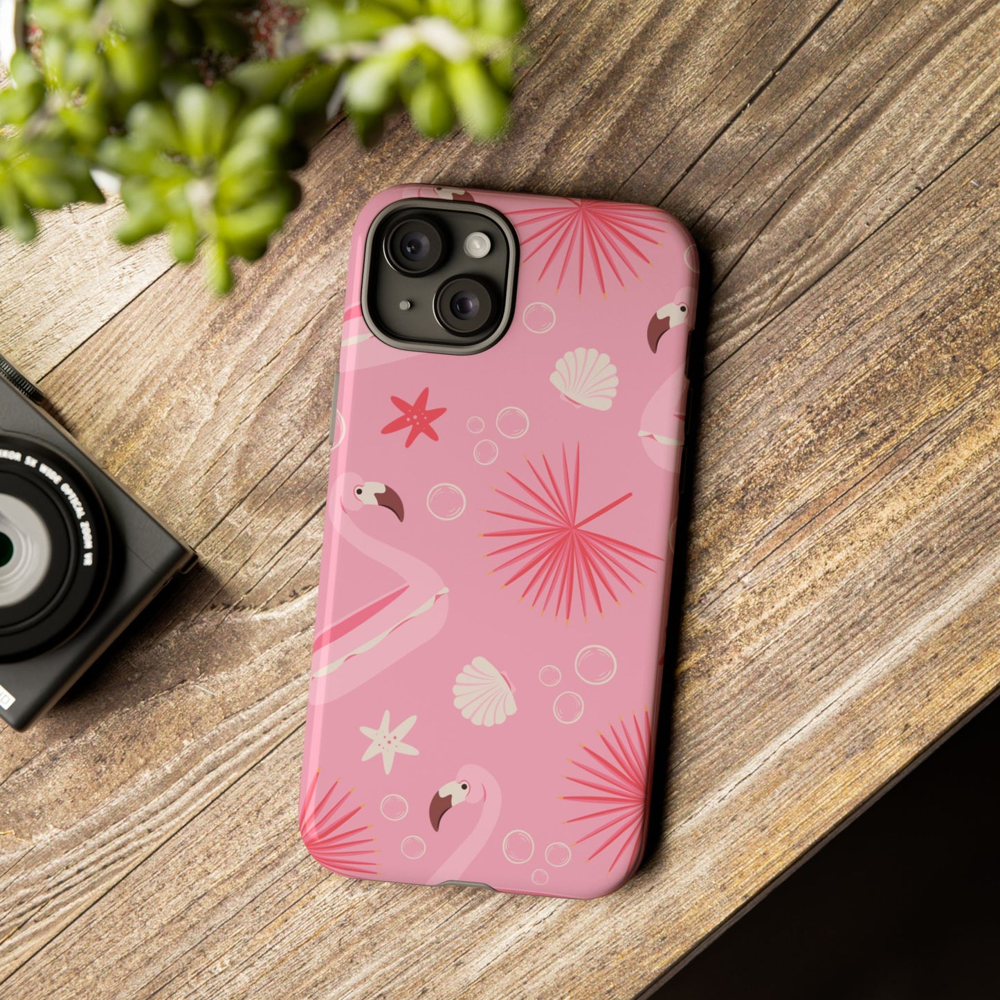 Tough Cases: Tropical Flamingo Phone Case for Summer Vibes